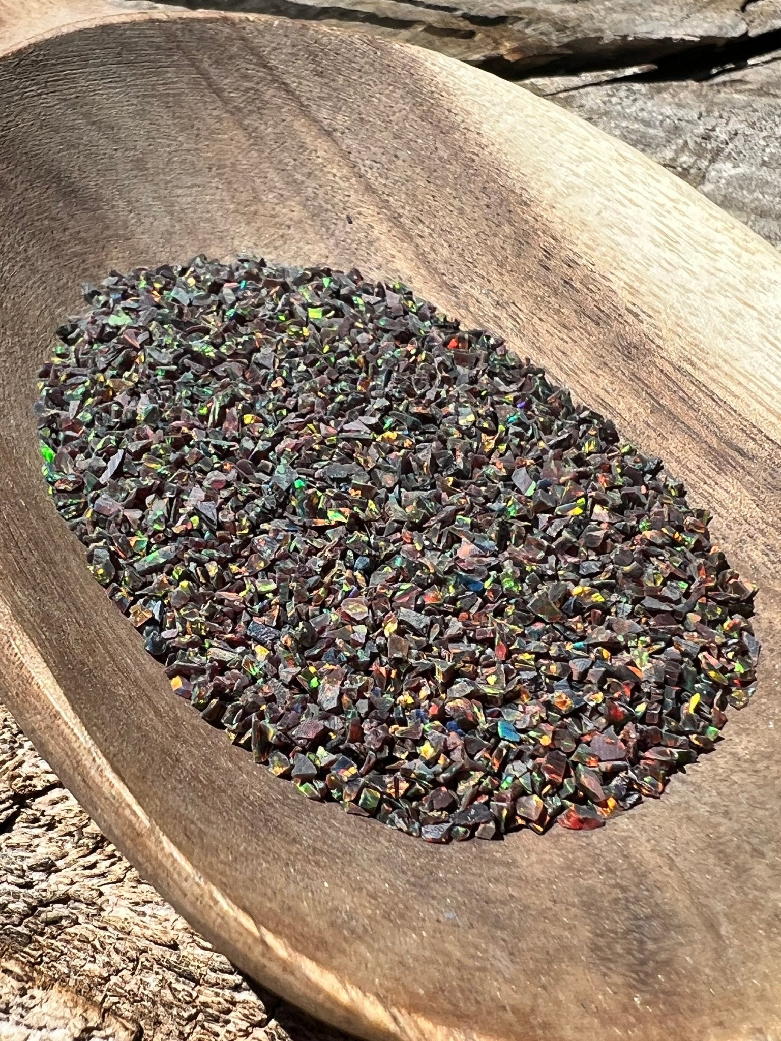 Crushed Synthetic Black Opal 4 - Bello Opal - OP34 - Purple Door Alchemy
