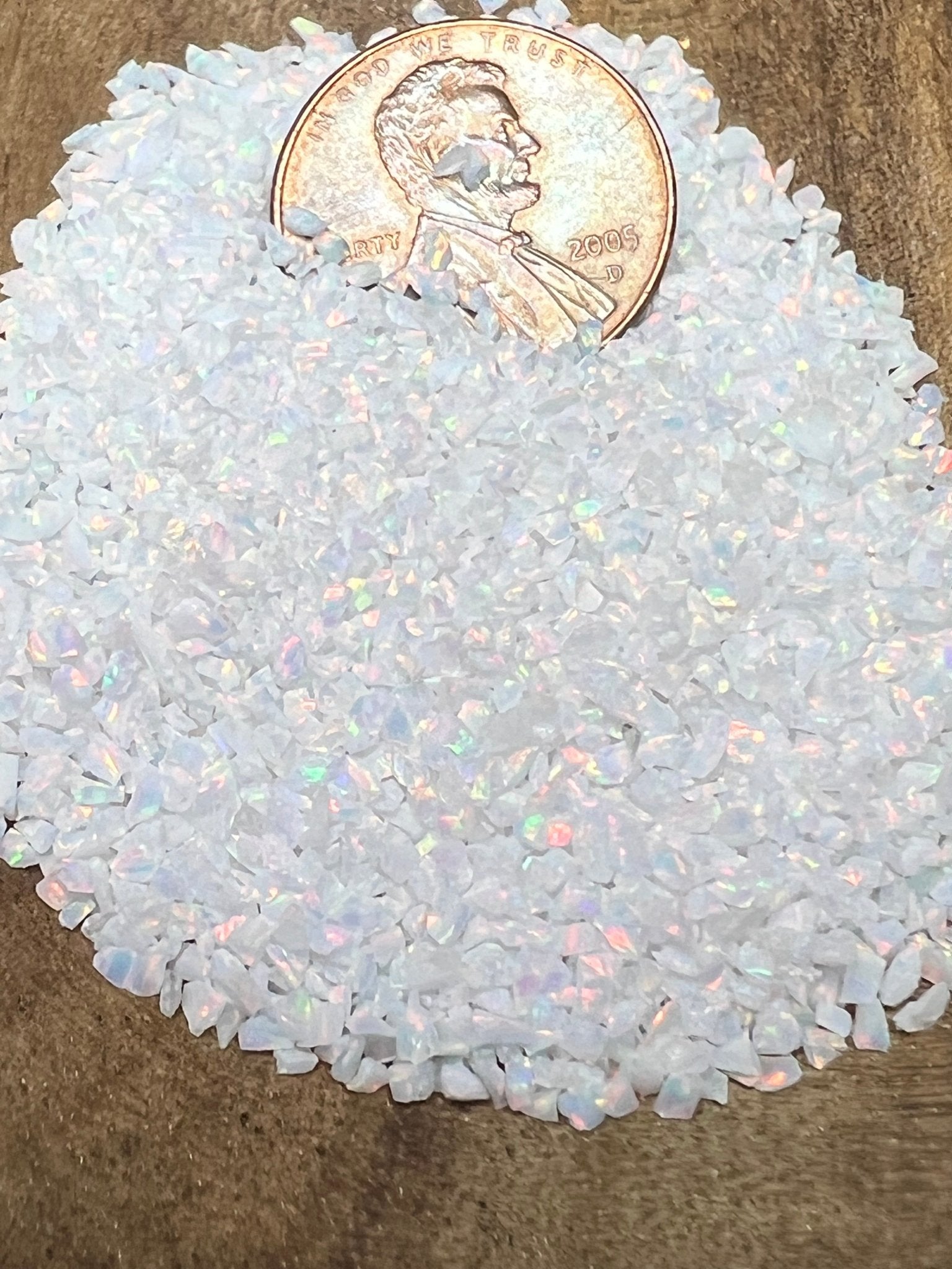 Crushed Synthetic Fire and Snow Opal - Purple Door Alchemy
