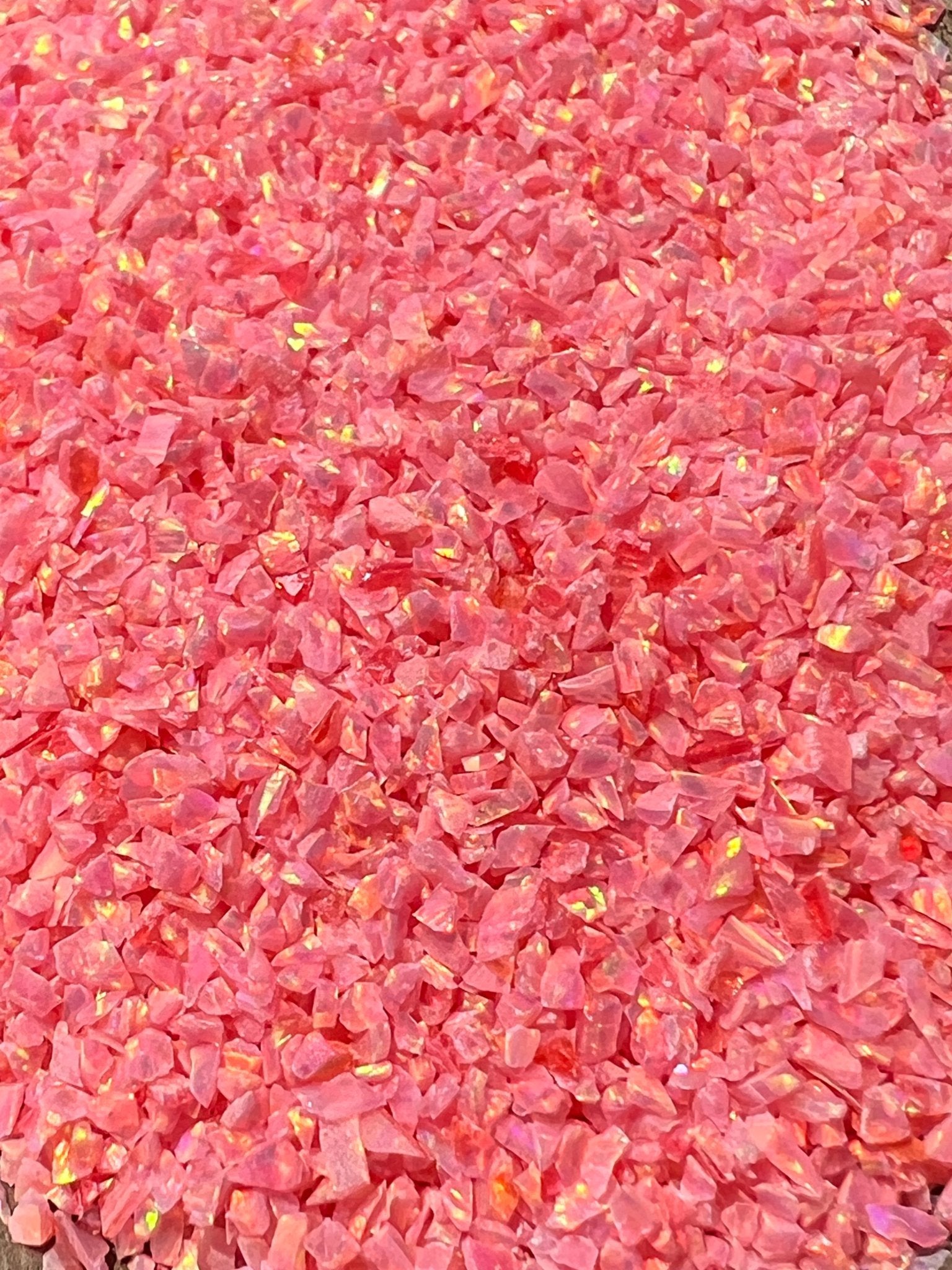 Crushed Synthetic Salmon Pink Opal - Bello Opal - OP24 - Purple Door Alchemy