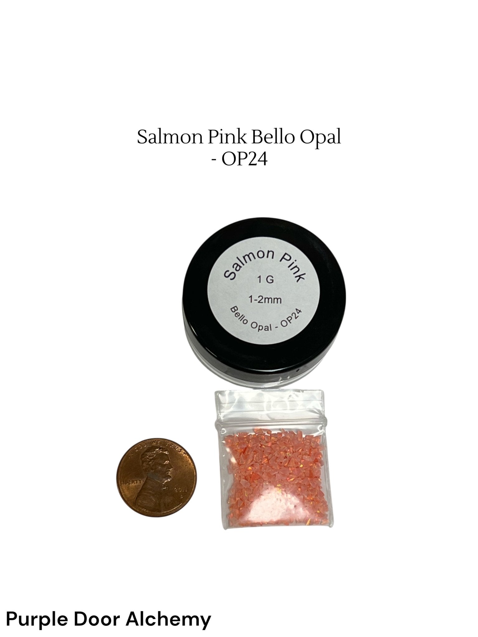 Crushed Synthetic Salmon Pink Opal - Bello Opal - OP24 - Purple Door Alchemy