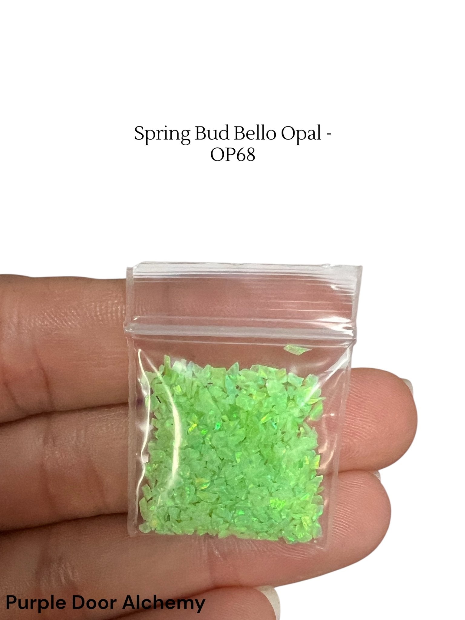 Crushed Synthetic Spring Bud Opal - Bello Opal - OP68 - Purple Door Alchemy