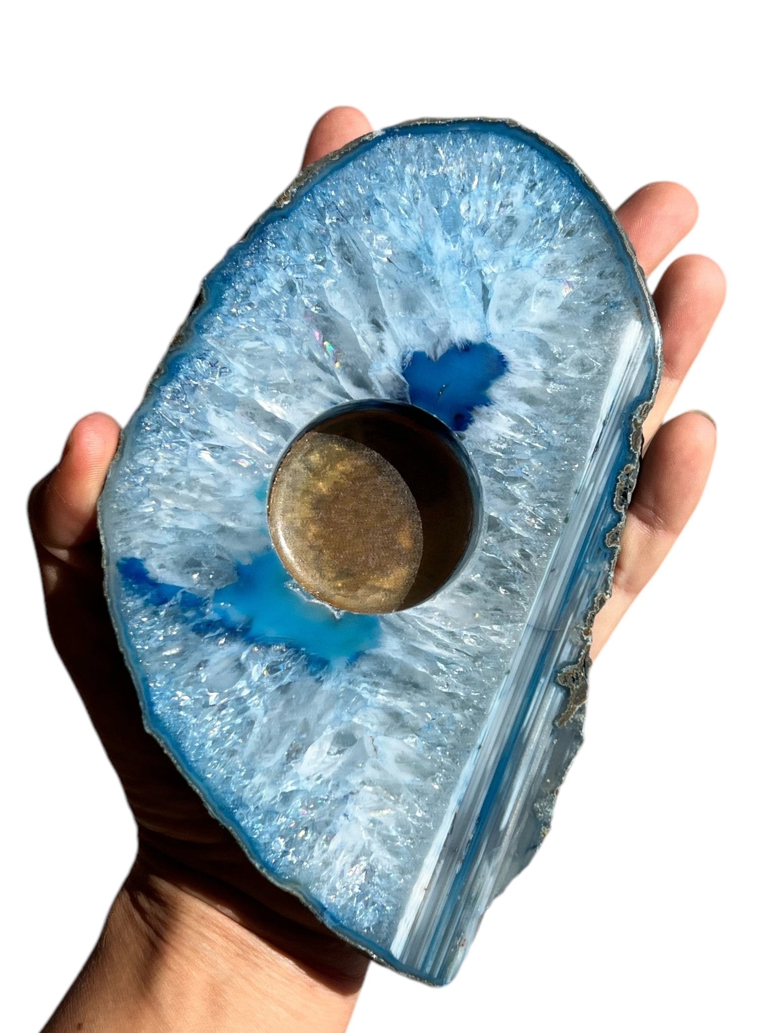Dyed Agate Candle Holders - Purple Door Alchemy