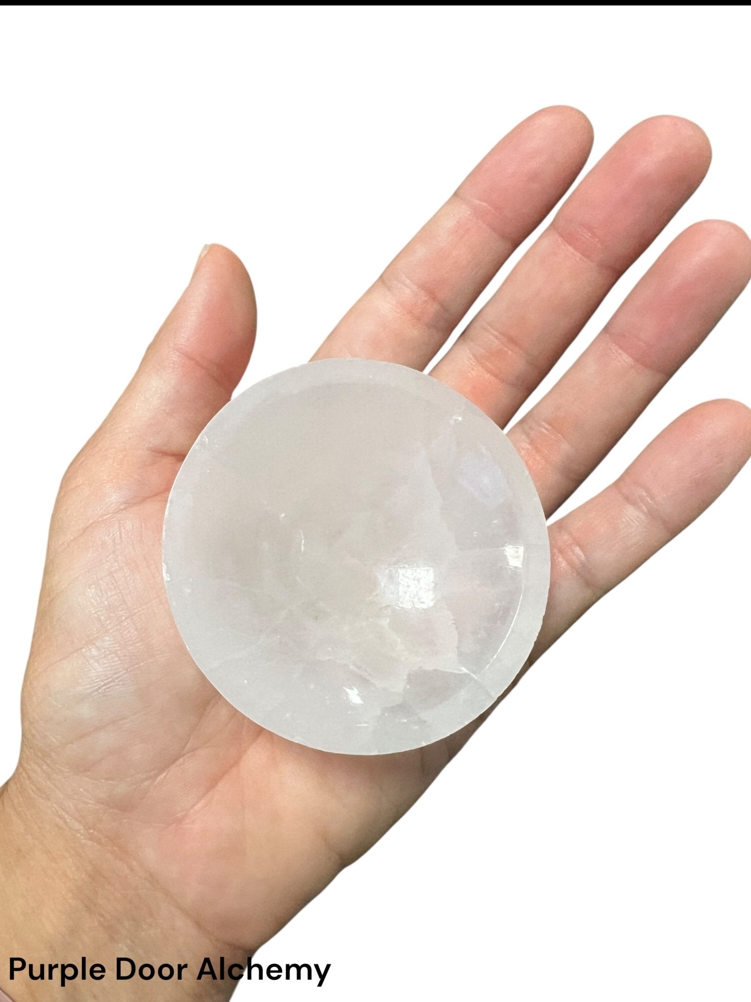 Extra Small Round Selenite Bowl - Purple Door Alchemy
