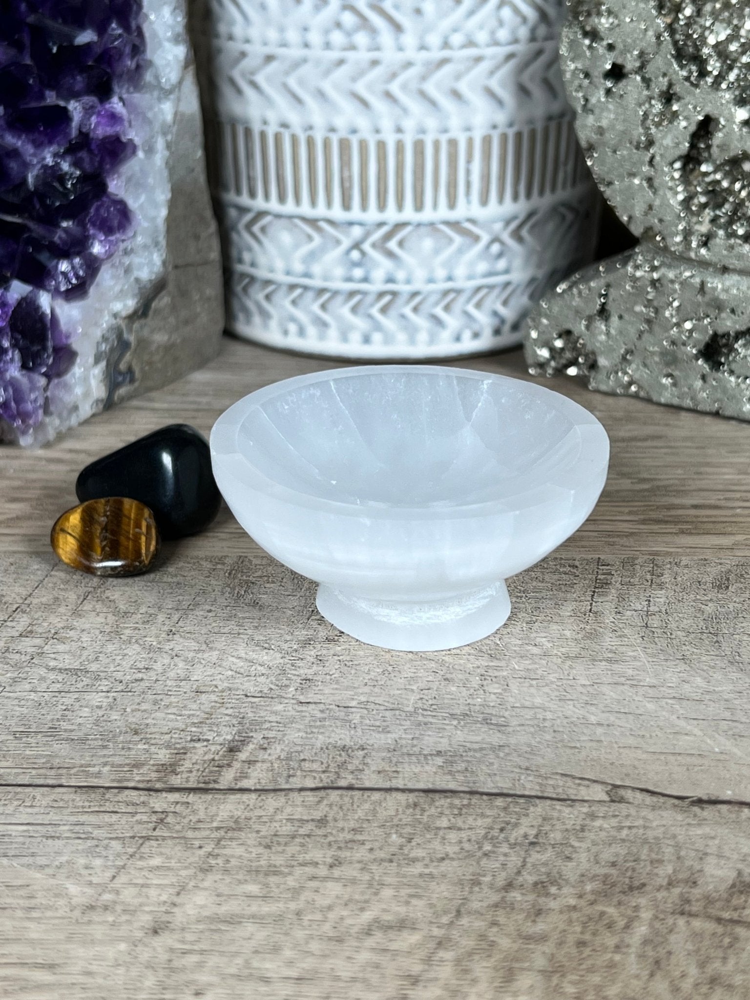 Extra Small Round Selenite Bowl - Purple Door Alchemy