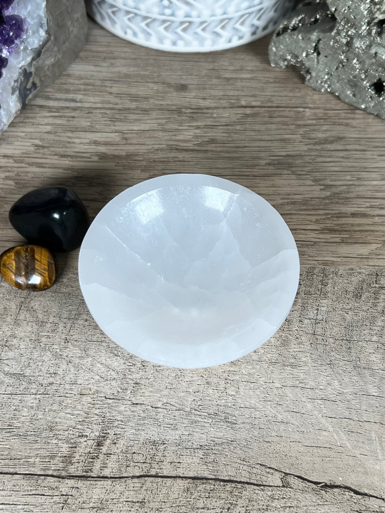 Extra Small Round Selenite Bowl - Purple Door Alchemy