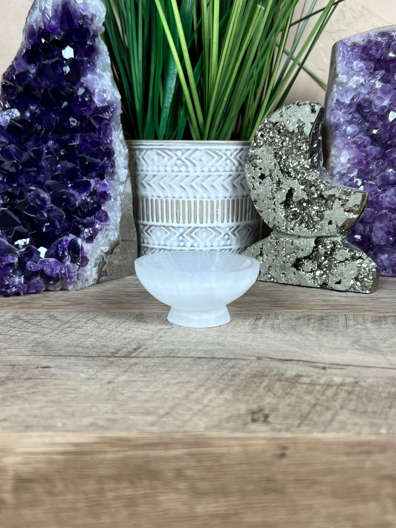 Extra Small Round Selenite Bowl - Purple Door Alchemy