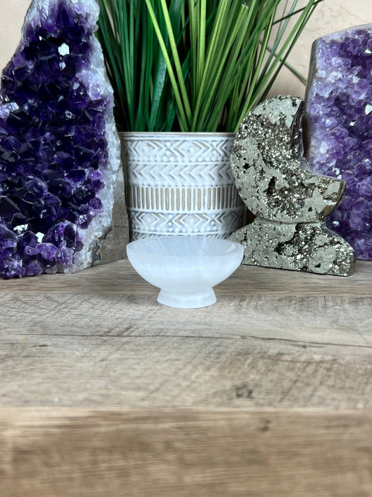 Extra Small Round Selenite Bowl - Purple Door Alchemy