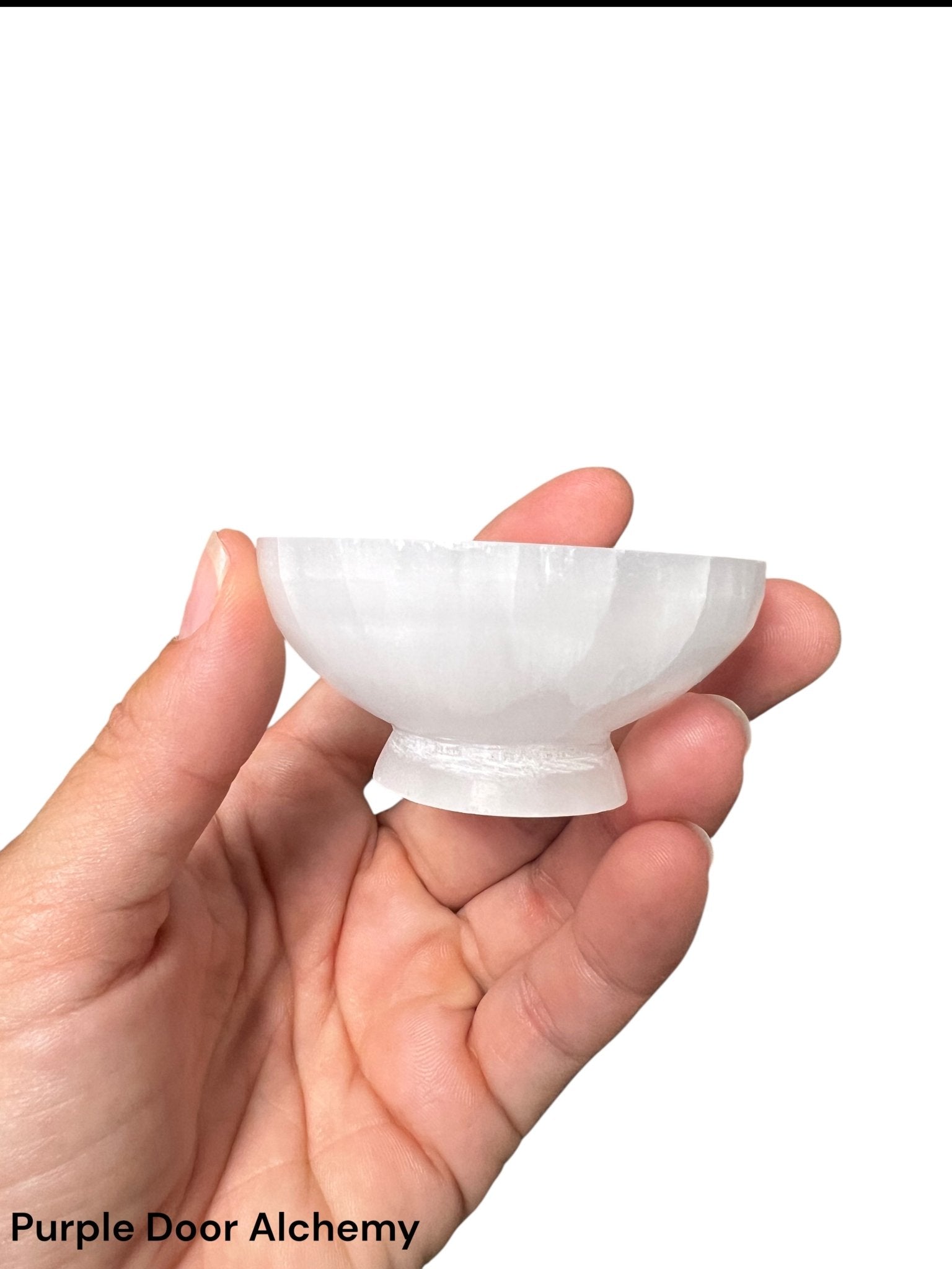 Extra Small Round Selenite Bowl - Purple Door Alchemy