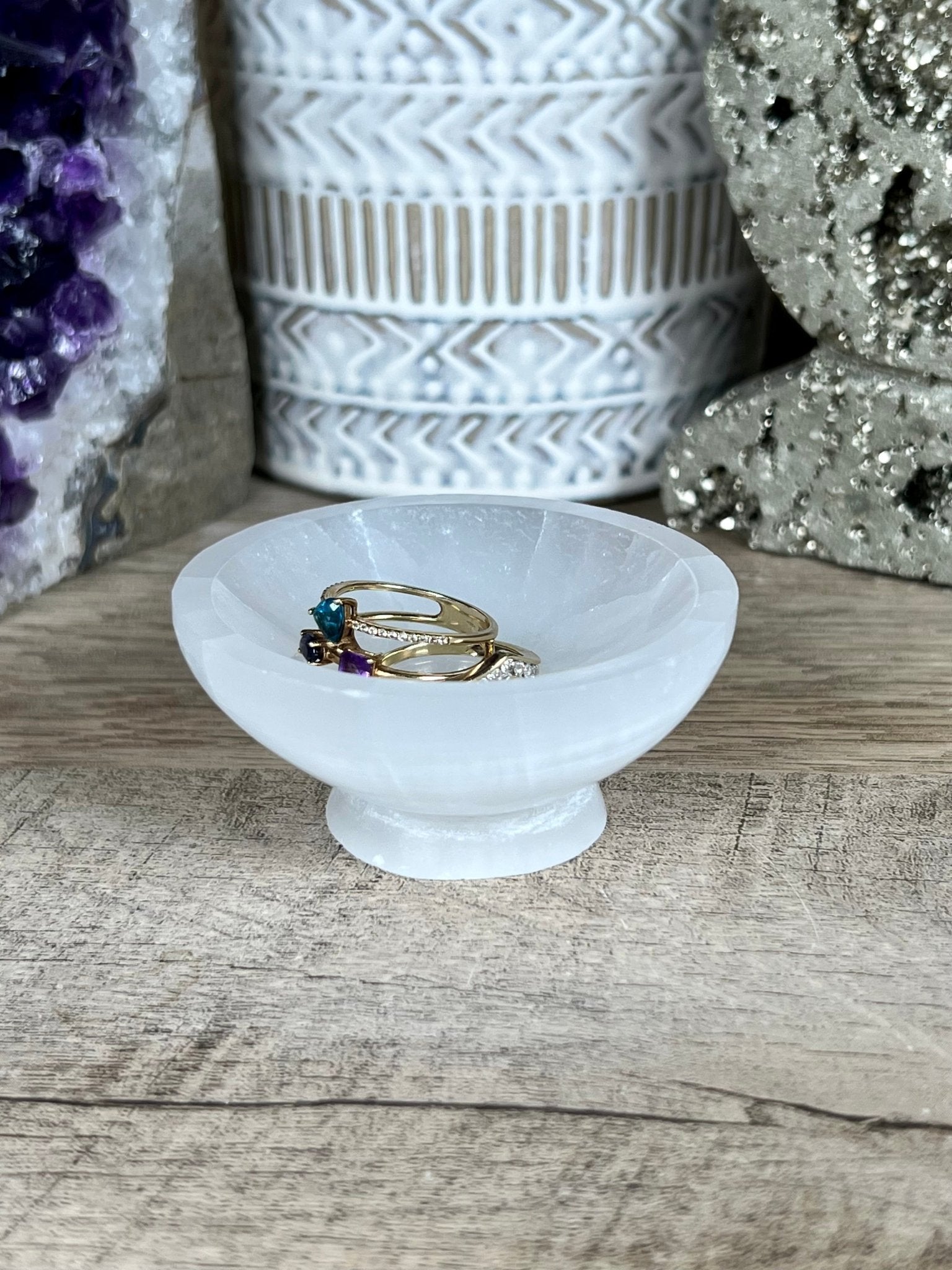 Extra Small Round Selenite Bowl - Purple Door Alchemy