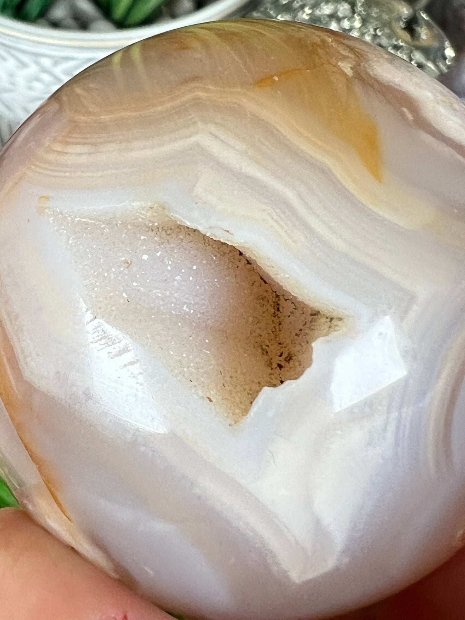 Flower Agate Sphere 50mm (2.0in) - Purple Door Alchemy