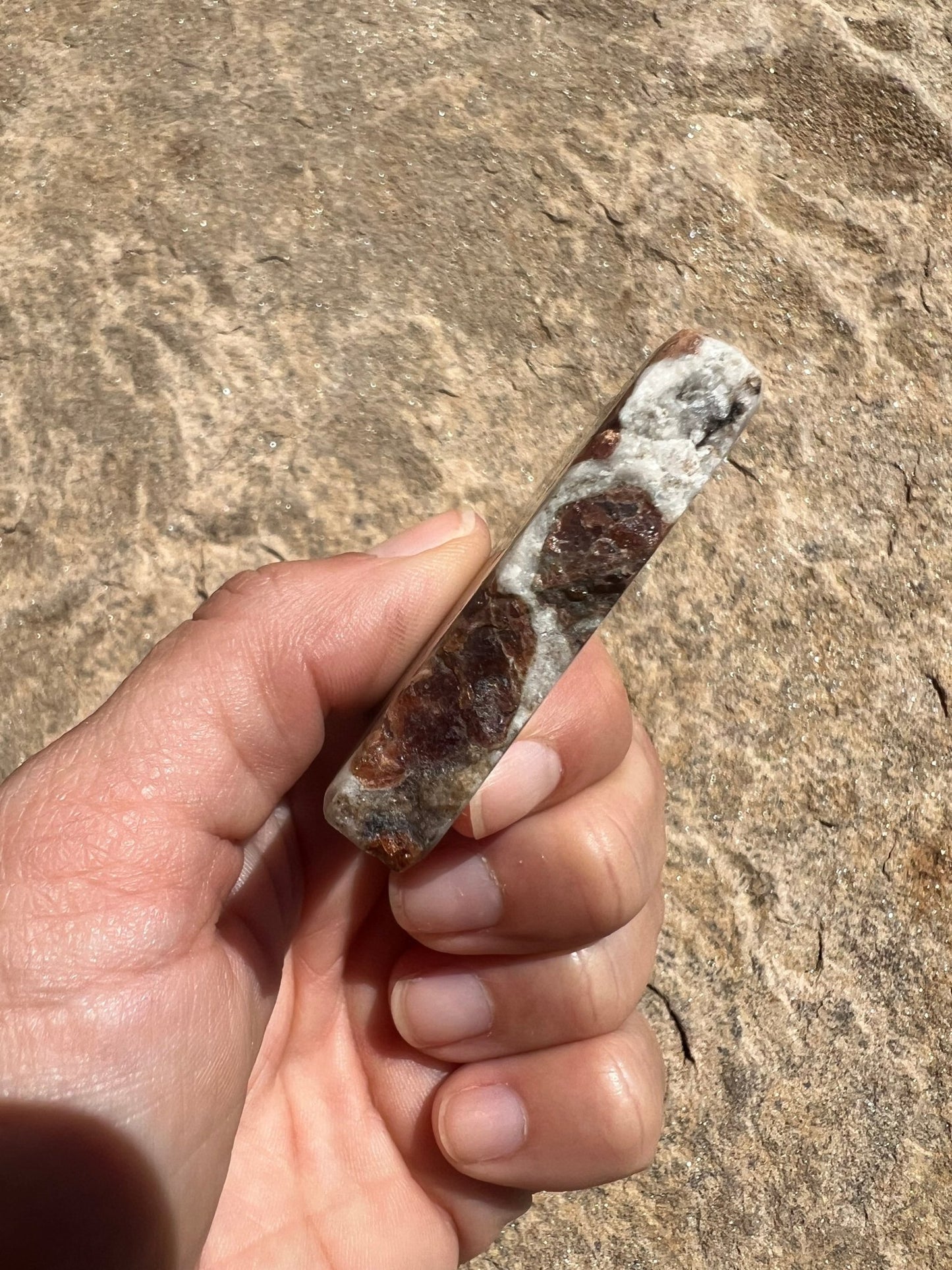 Garnet in Wollastonite Slab 58g - Purple Door Alchemy