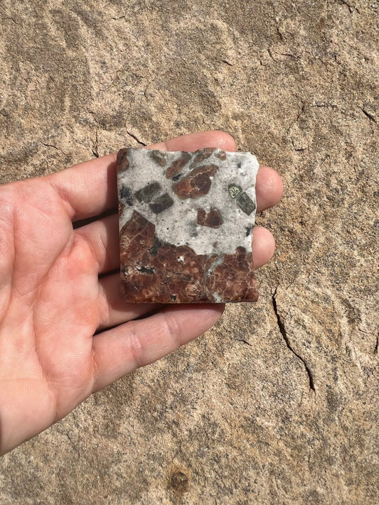 Garnet in Wollastonite Slab 58g - Purple Door Alchemy