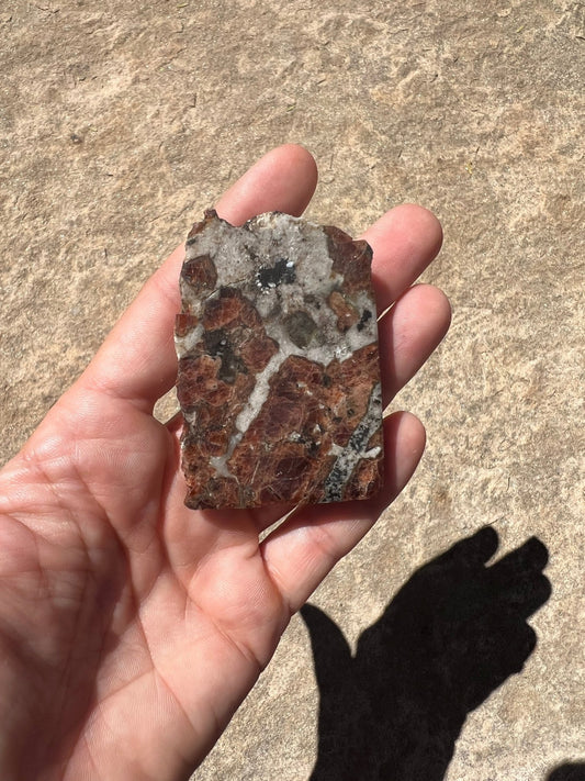 Garnet in Wollastonite Slab 64g - Purple Door Alchemy