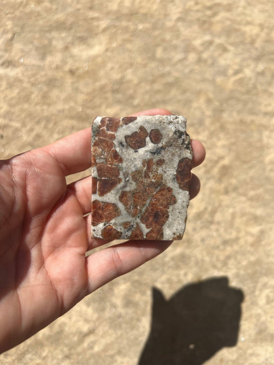 Garnet in Wollastonite Slab 70g - Purple Door Alchemy