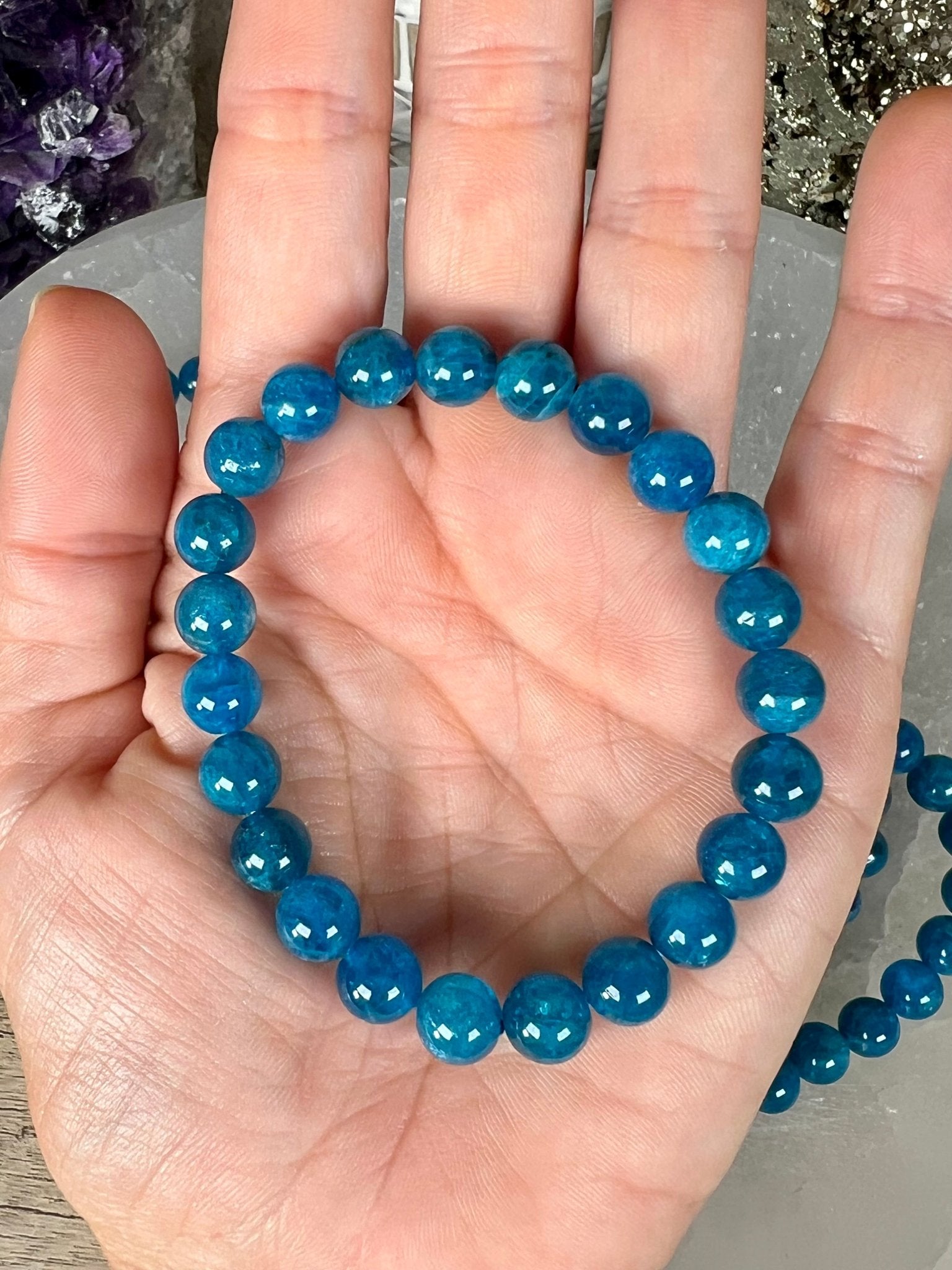 Gemmy Blue Apatite Bracelet - Purple Door Alchemy