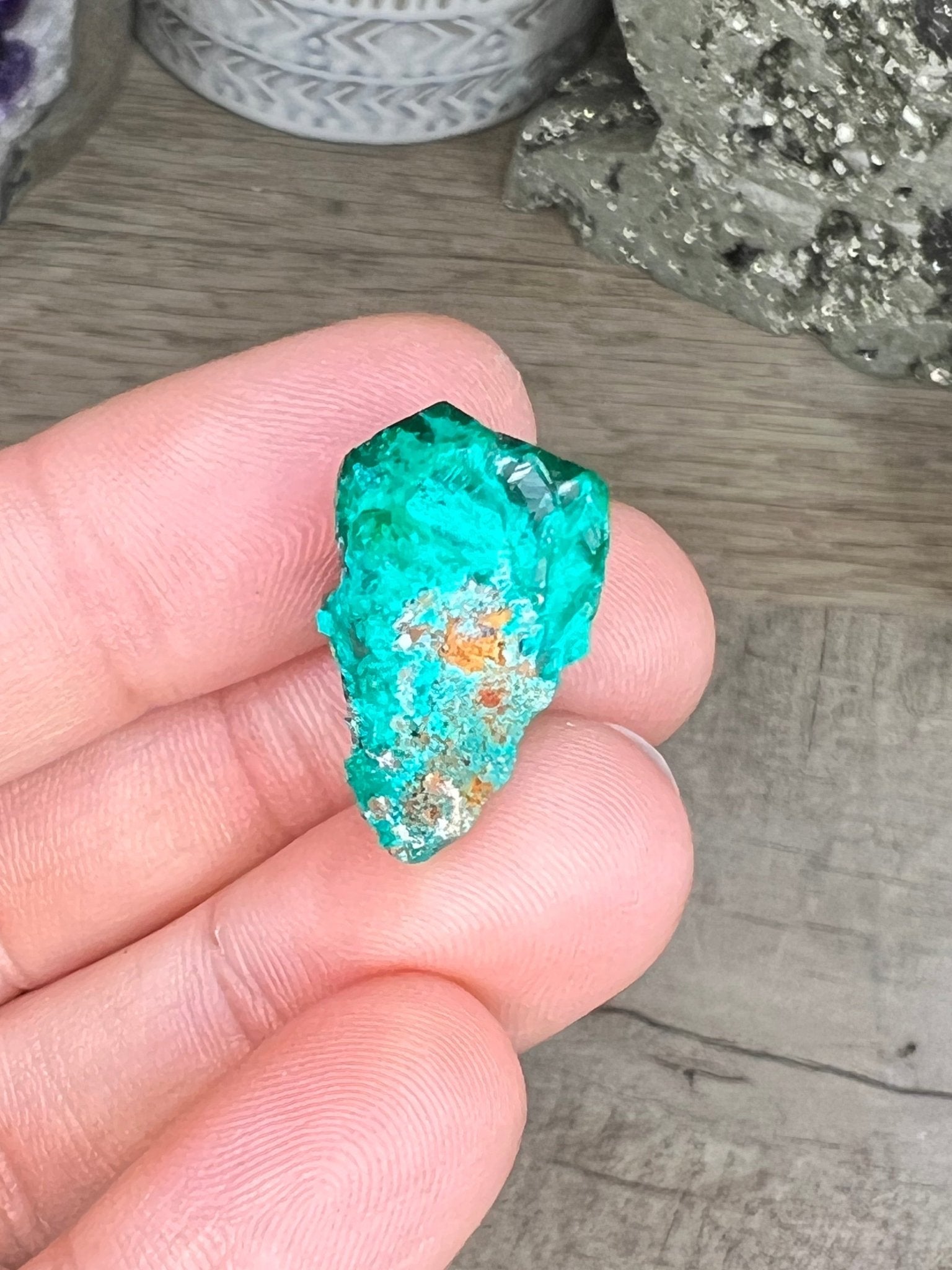 Gemmy Dioptase Small Specimen 5.02g - Purple Door Alchemy