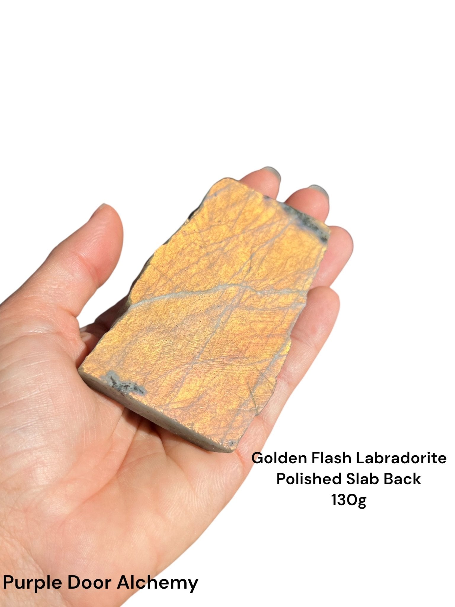 Golden Flash Labradorite Polished Slab 130g - Purple Door Alchemy