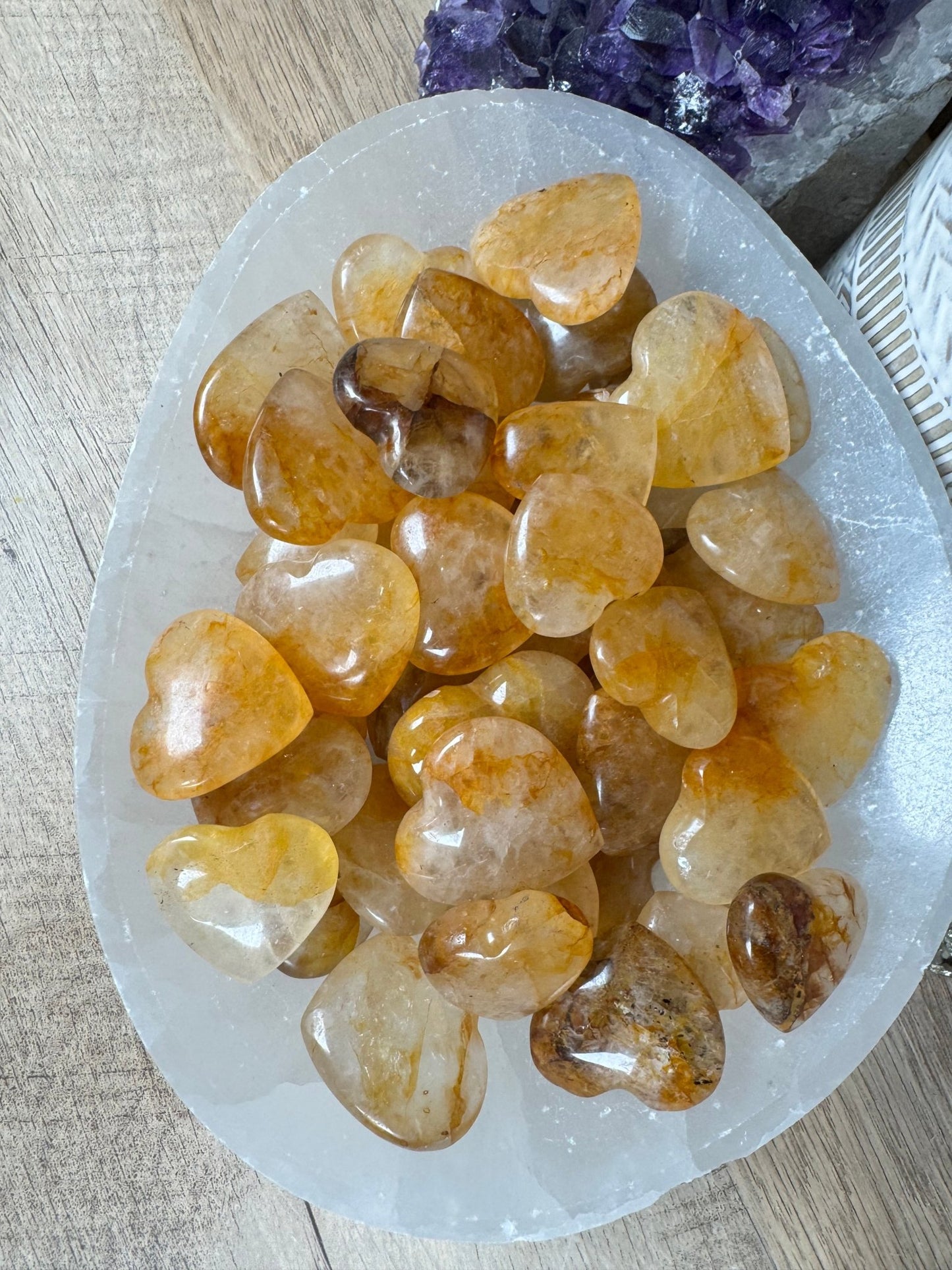 Golden Healer Quartz Heart - Purple Door Alchemy
