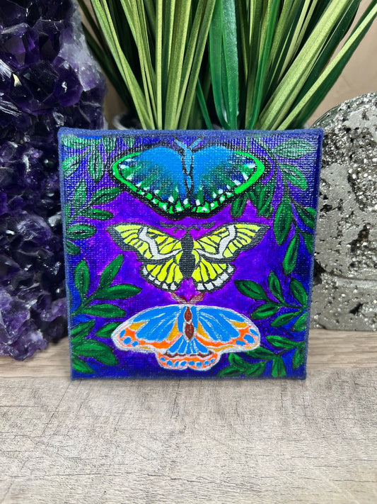 Goldstone Butterflies Painting - Purple Door Alchemy