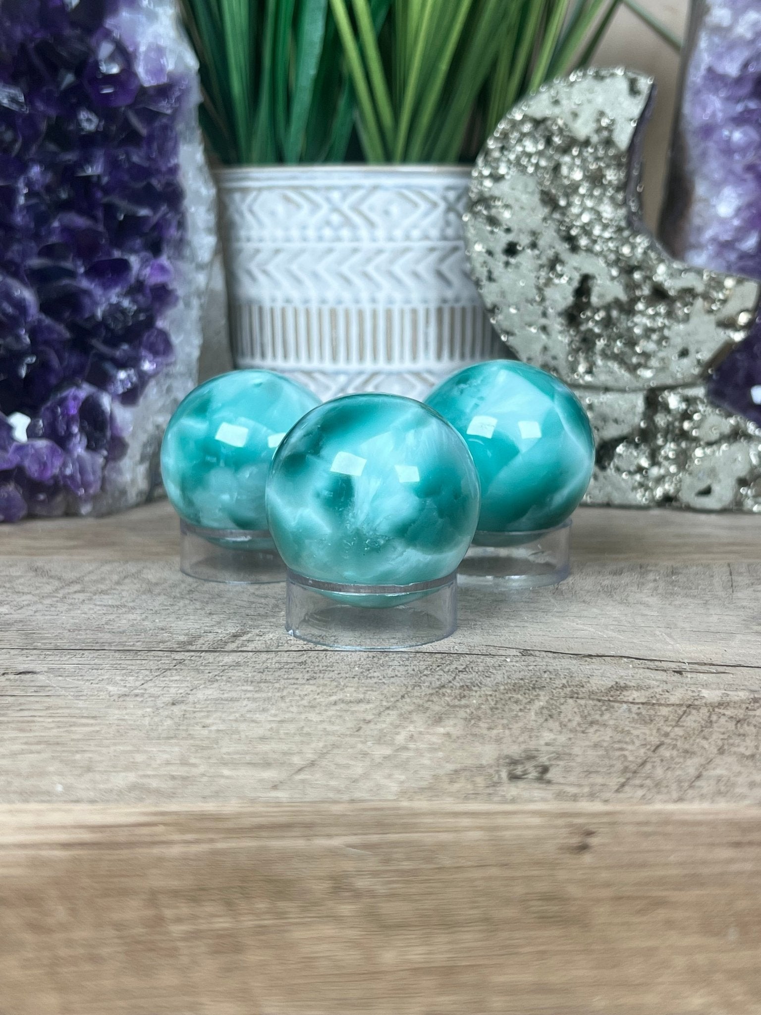 Green Pectolite Sphere 30mm - Purple Door Alchemy