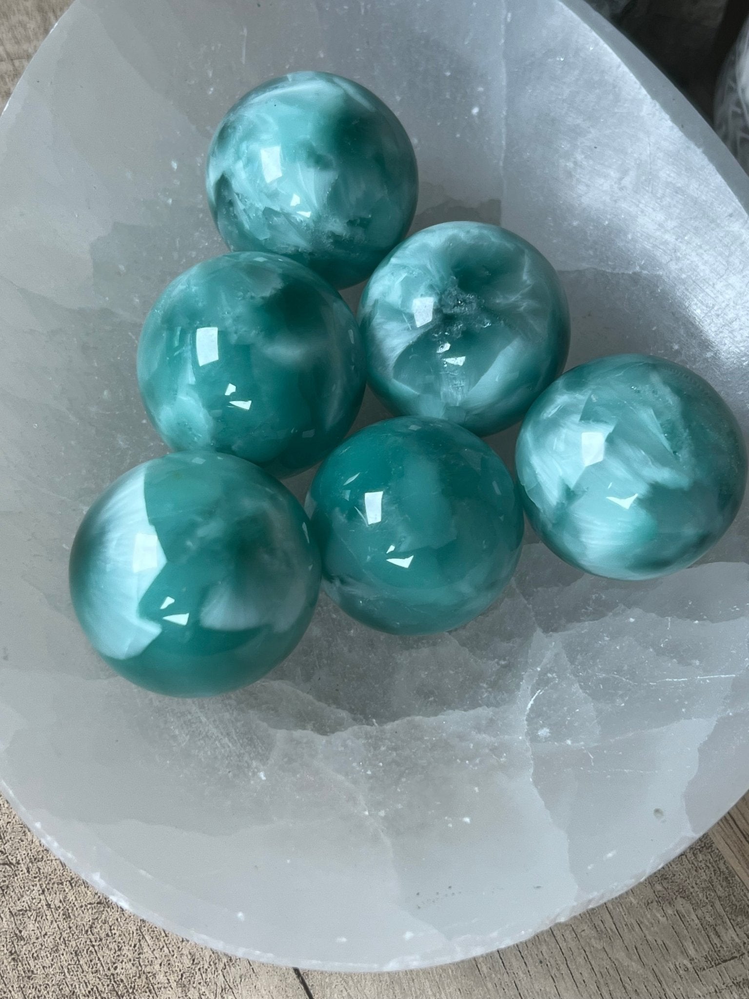 Green Pectolite Sphere 30mm - Purple Door Alchemy