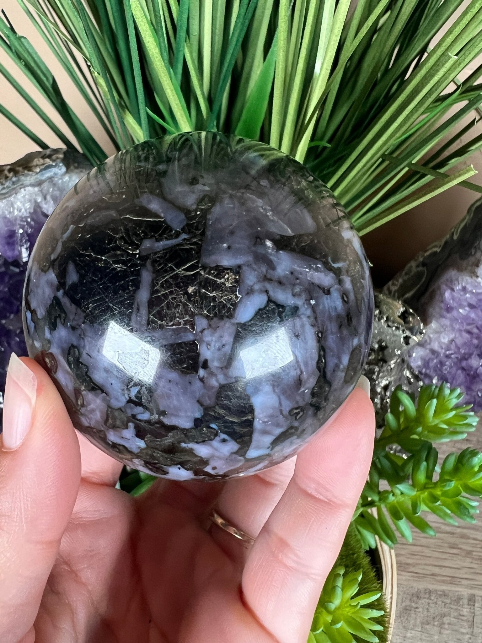 Indigo Gabbro Sphere - Purple Door Alchemy