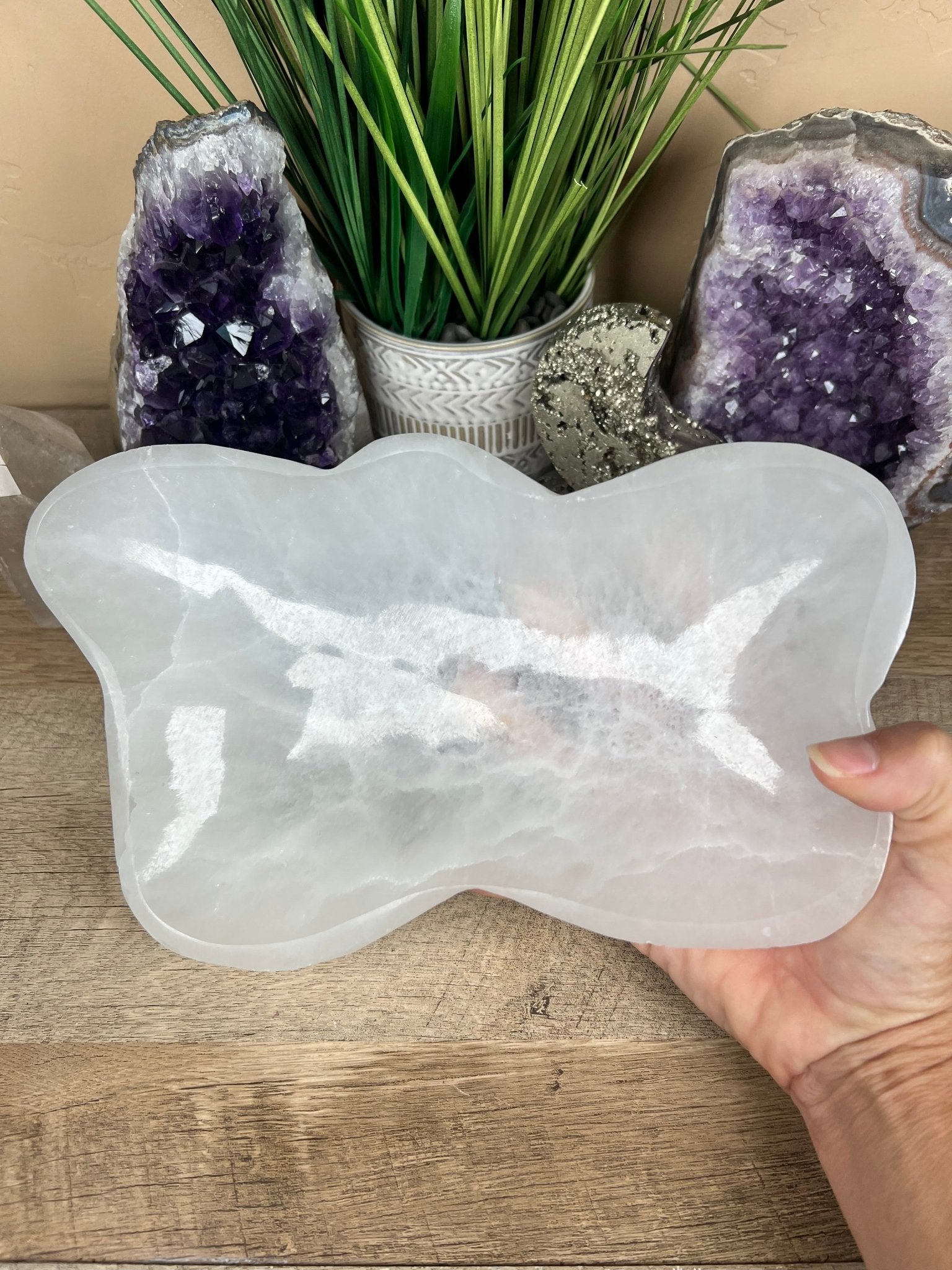 Large Freeform Selenite Bowl 10 in. - Purple Door Alchemy