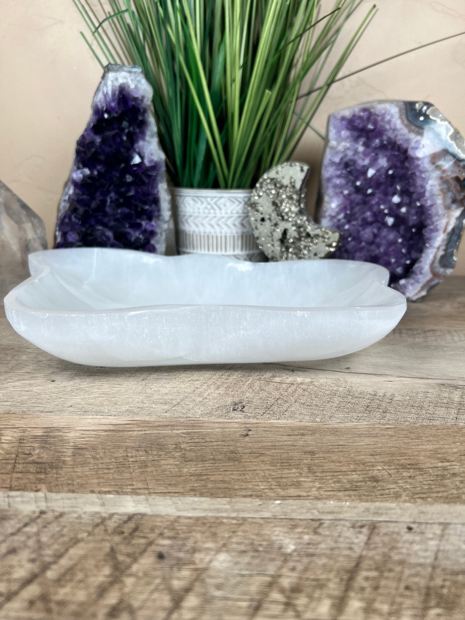 Large Freeform Selenite Bowl 10 in. - Purple Door Alchemy