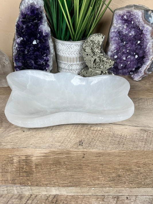 Large Freeform Selenite Bowl 10 in. - Purple Door Alchemy