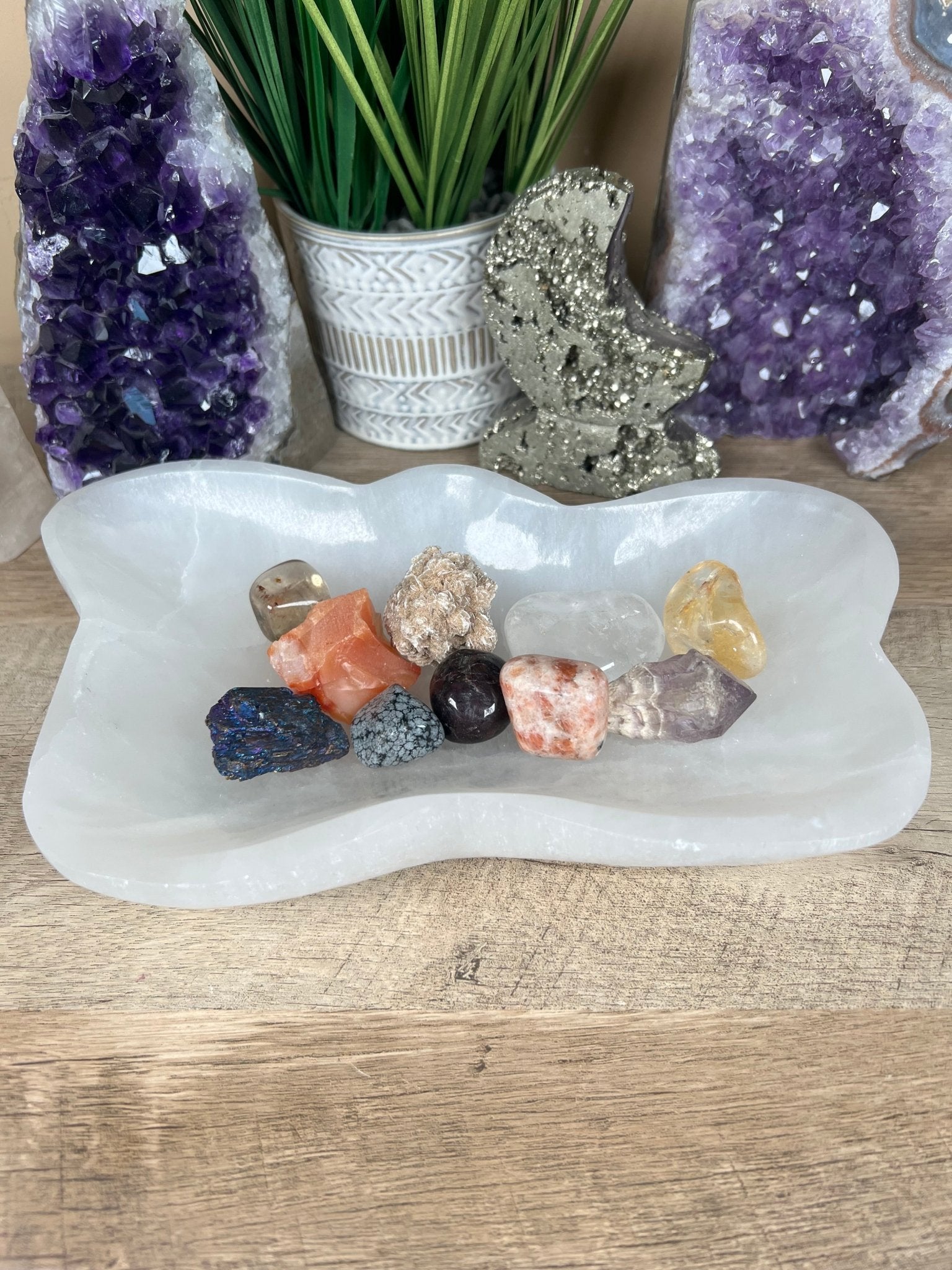 Large Freeform Selenite Bowl 10 in. - Purple Door Alchemy