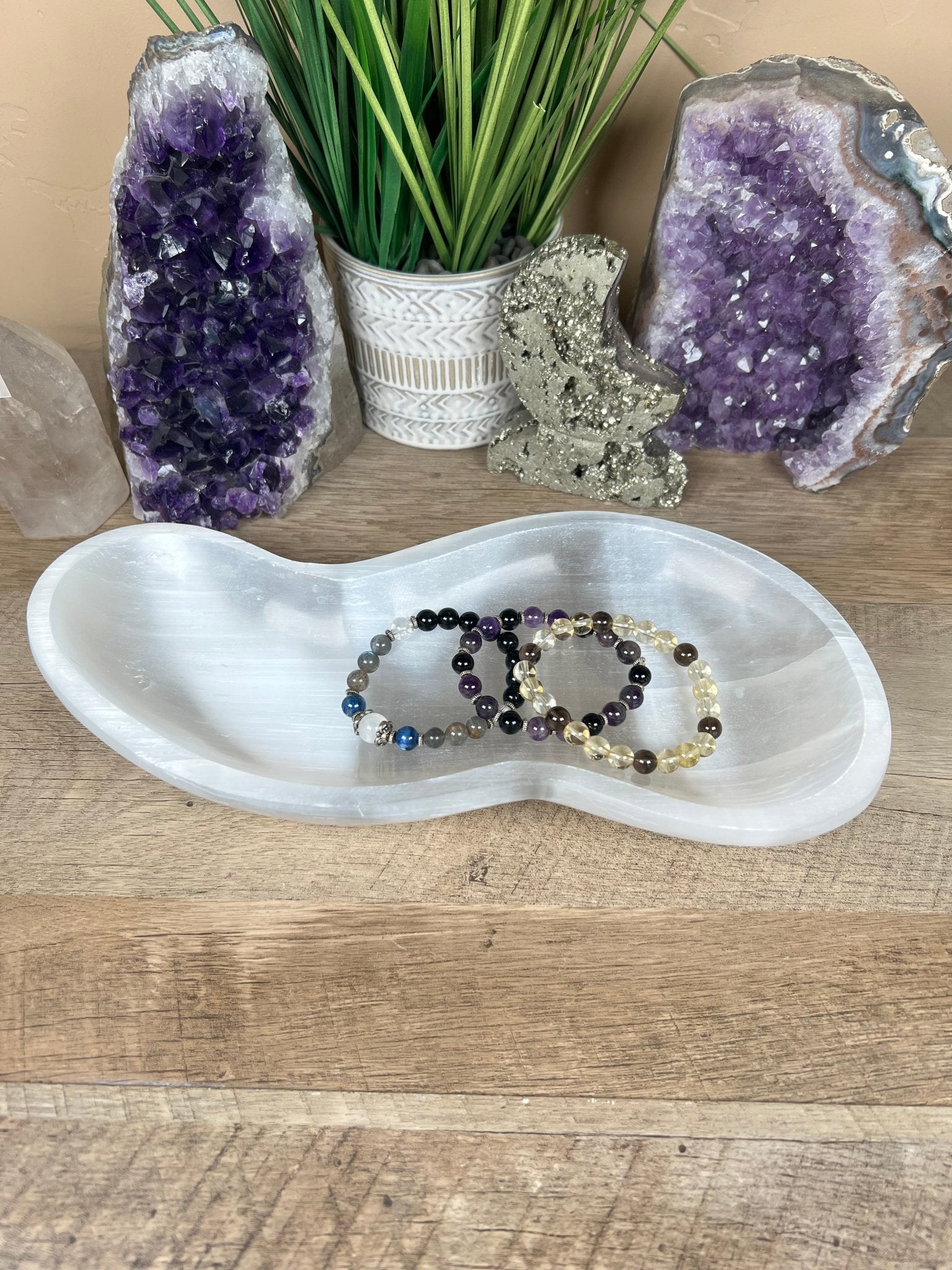 Large Freeform Selenite Bowl 11.5in - Purple Door Alchemy