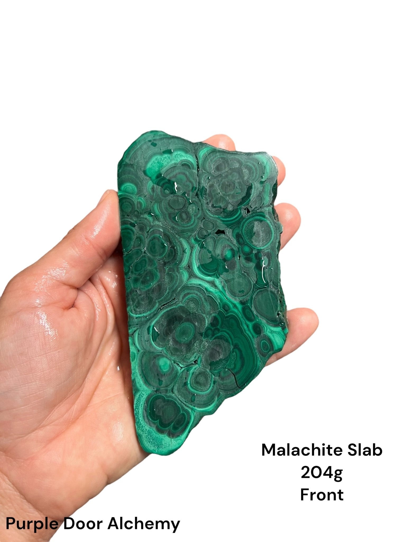 Malachite Slab 204g - Purple Door Alchemy
