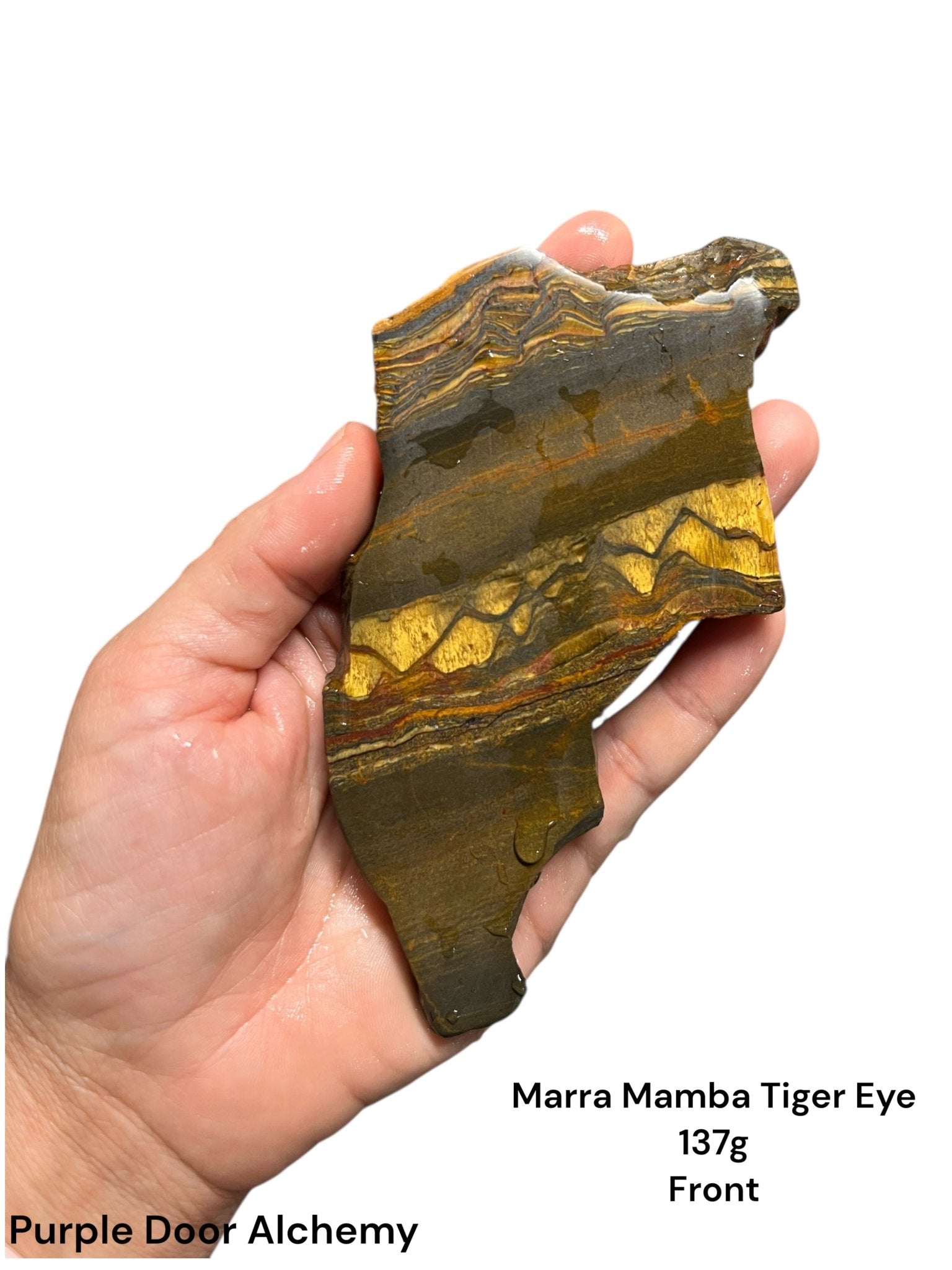 Marra Mamba Tiger Eye Slab 137g - Purple Door Alchemy