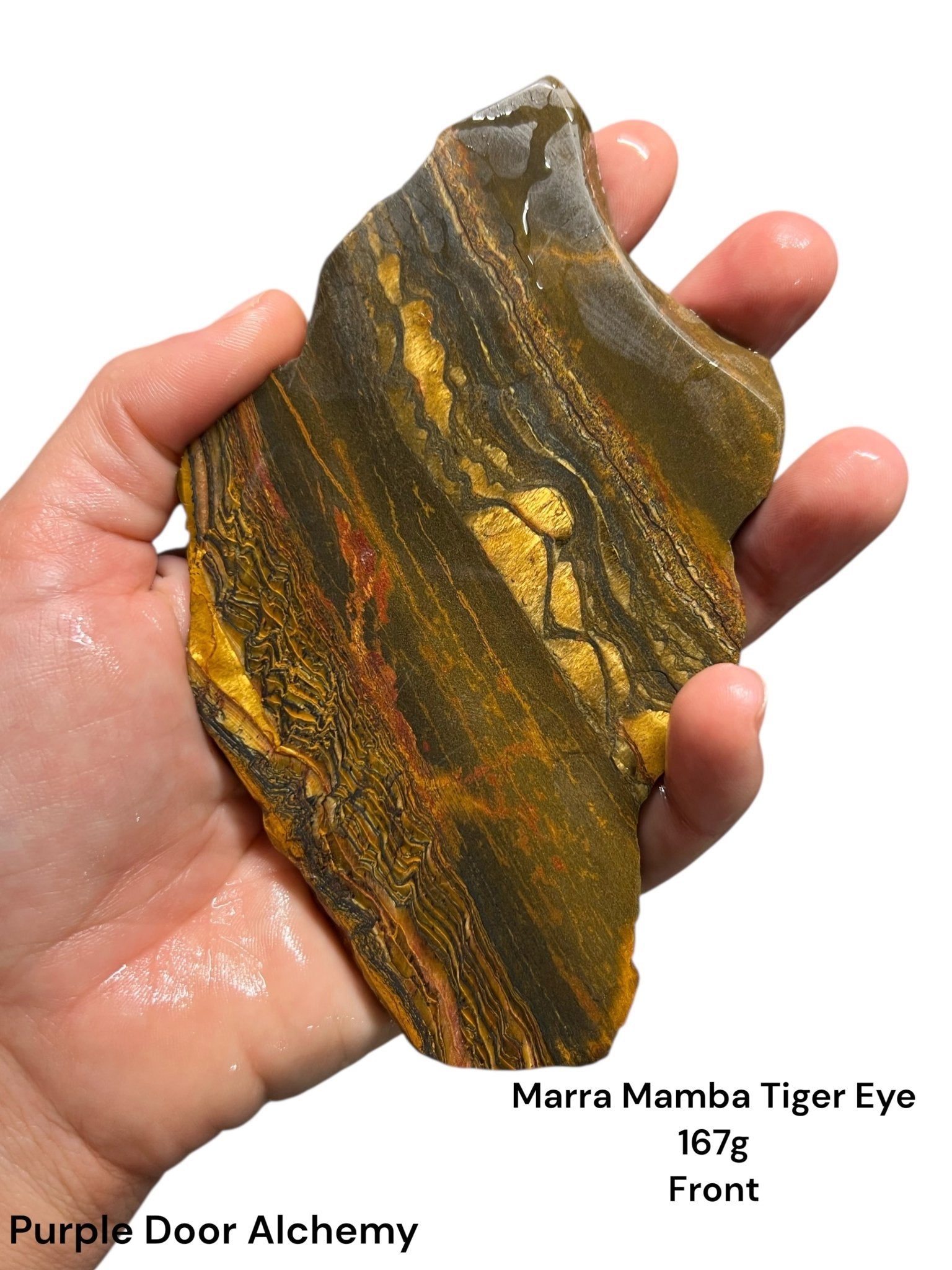 Marra Mamba Tiger Eye Slab 167g - Purple Door Alchemy