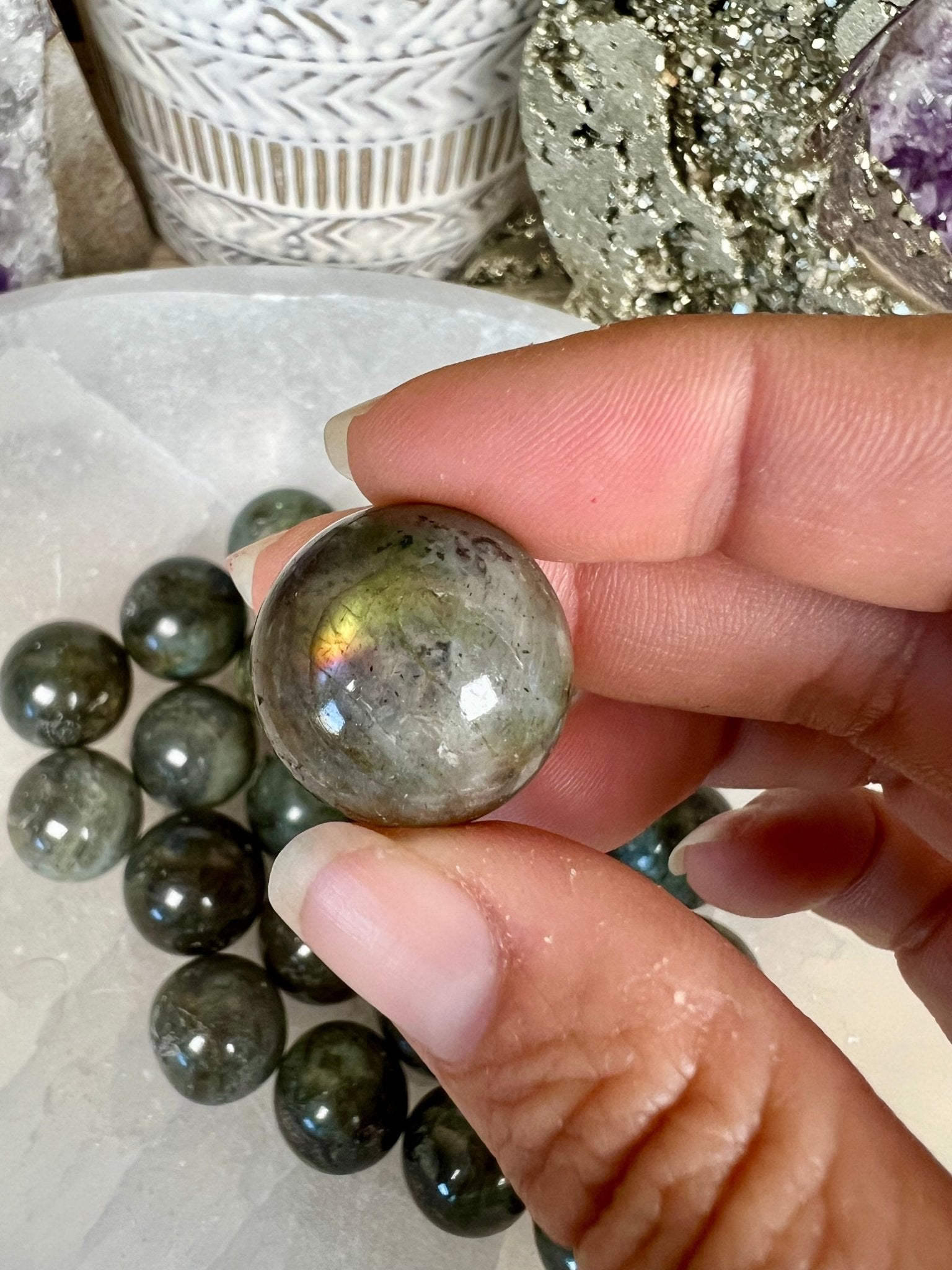 Mini Labradorite Spheres 18 - 20mm - Purple Door Alchemy