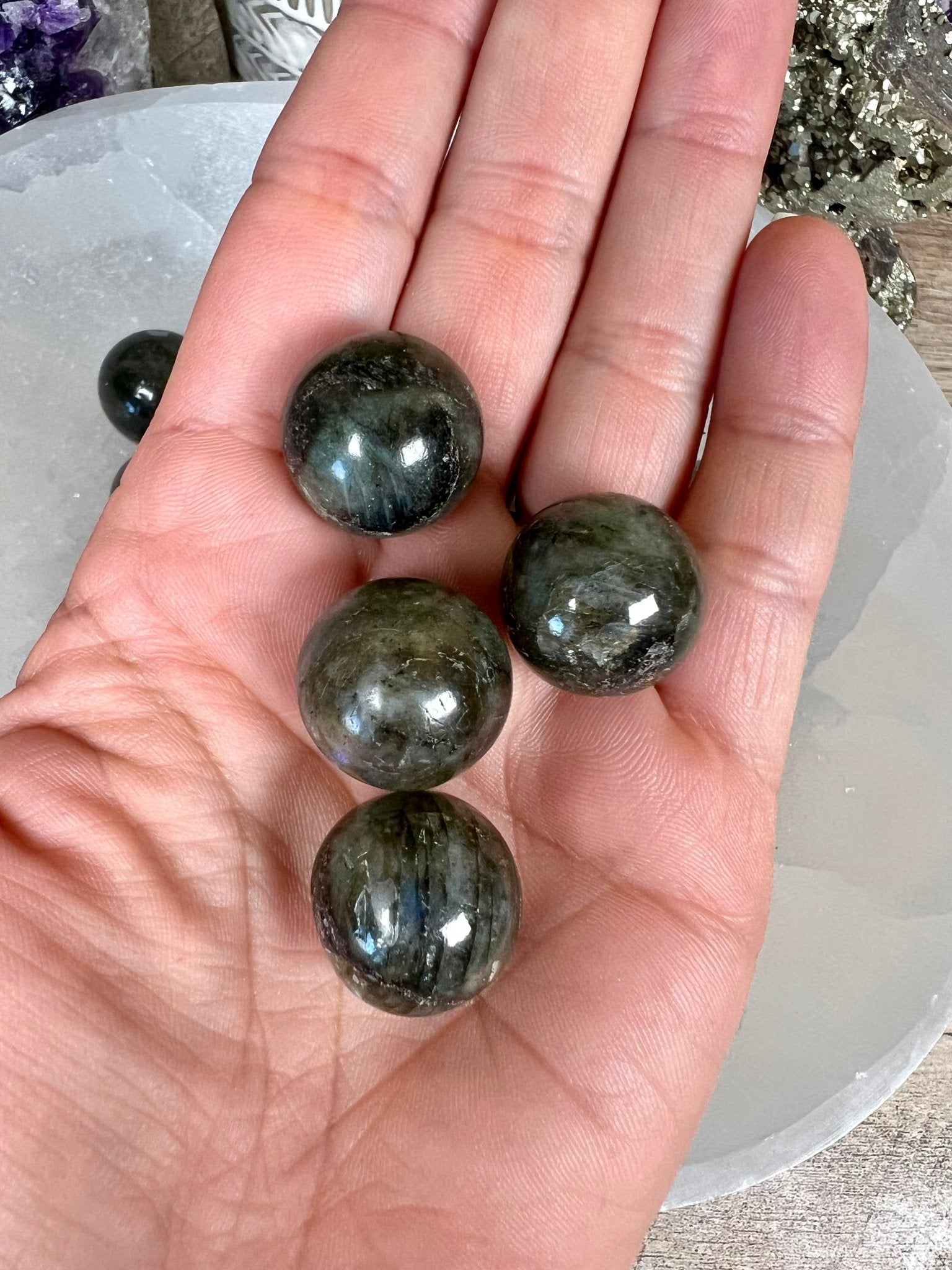 Mini Labradorite Spheres 18 - 20mm - Purple Door Alchemy