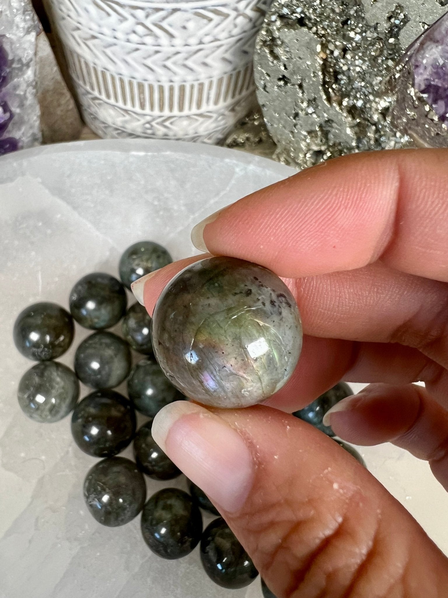 Mini Labradorite Spheres 18 - 20mm - Purple Door Alchemy