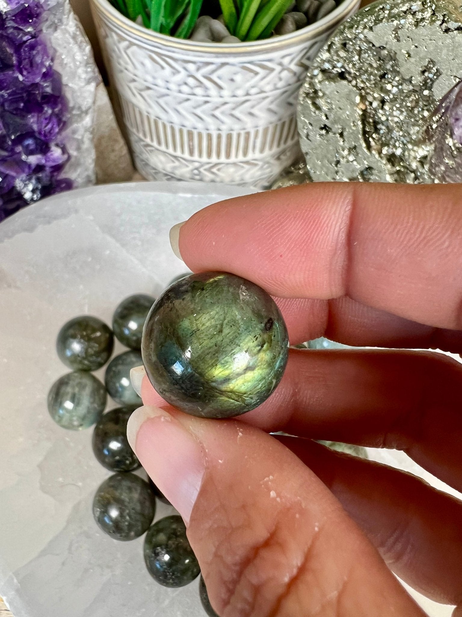 Mini Labradorite Spheres 18 - 20mm - Purple Door Alchemy