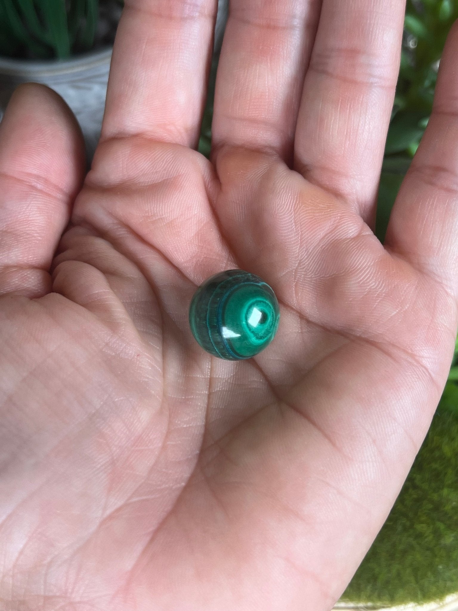 Mini Malachite Sphere 15mm - Purple Door Alchemy