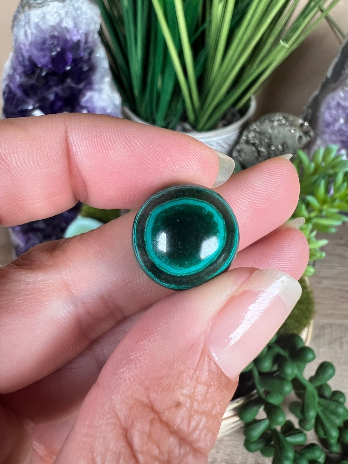 Mini Malachite Sphere 16mm - Purple Door Alchemy