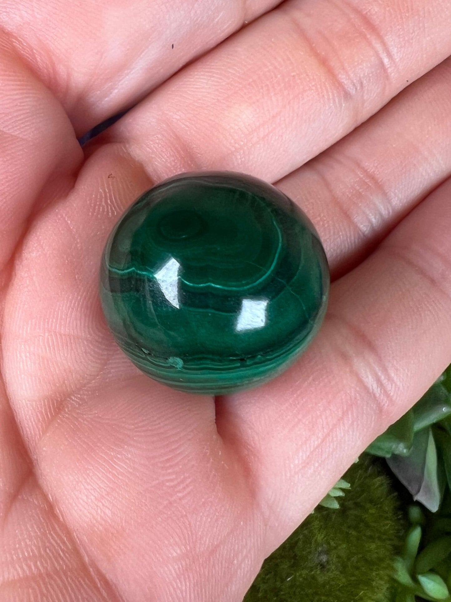 Mini Malachite Sphere 21mm - Purple Door Alchemy