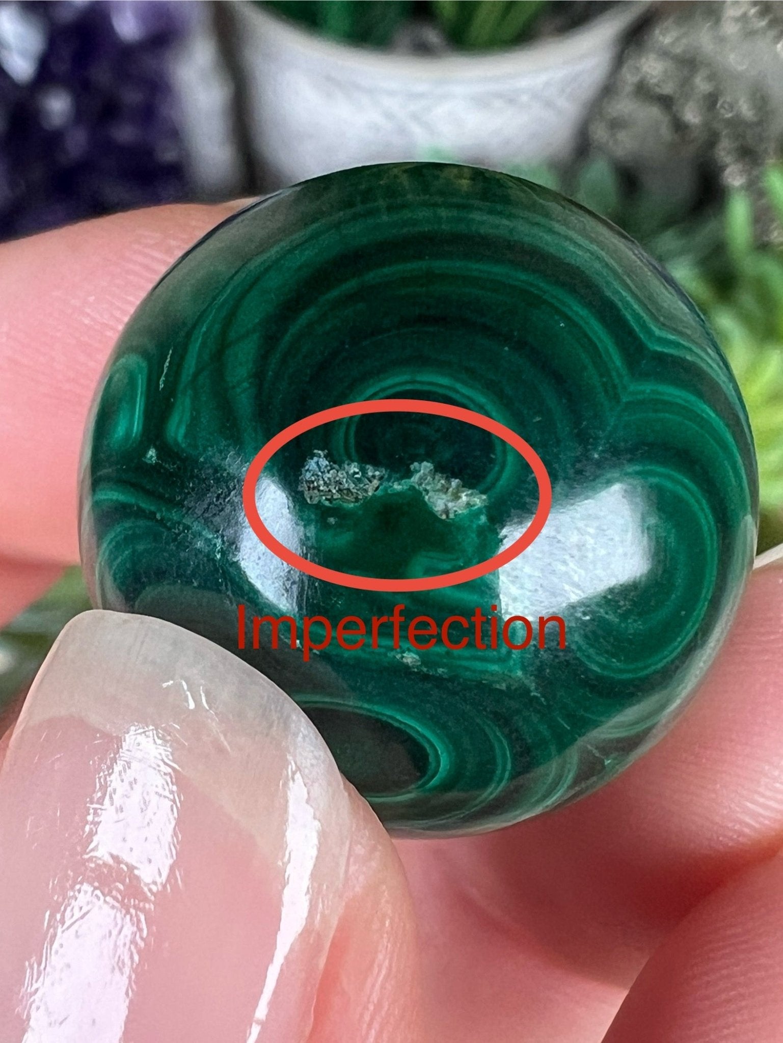 Mini Malachite Sphere 22mm - Purple Door Alchemy