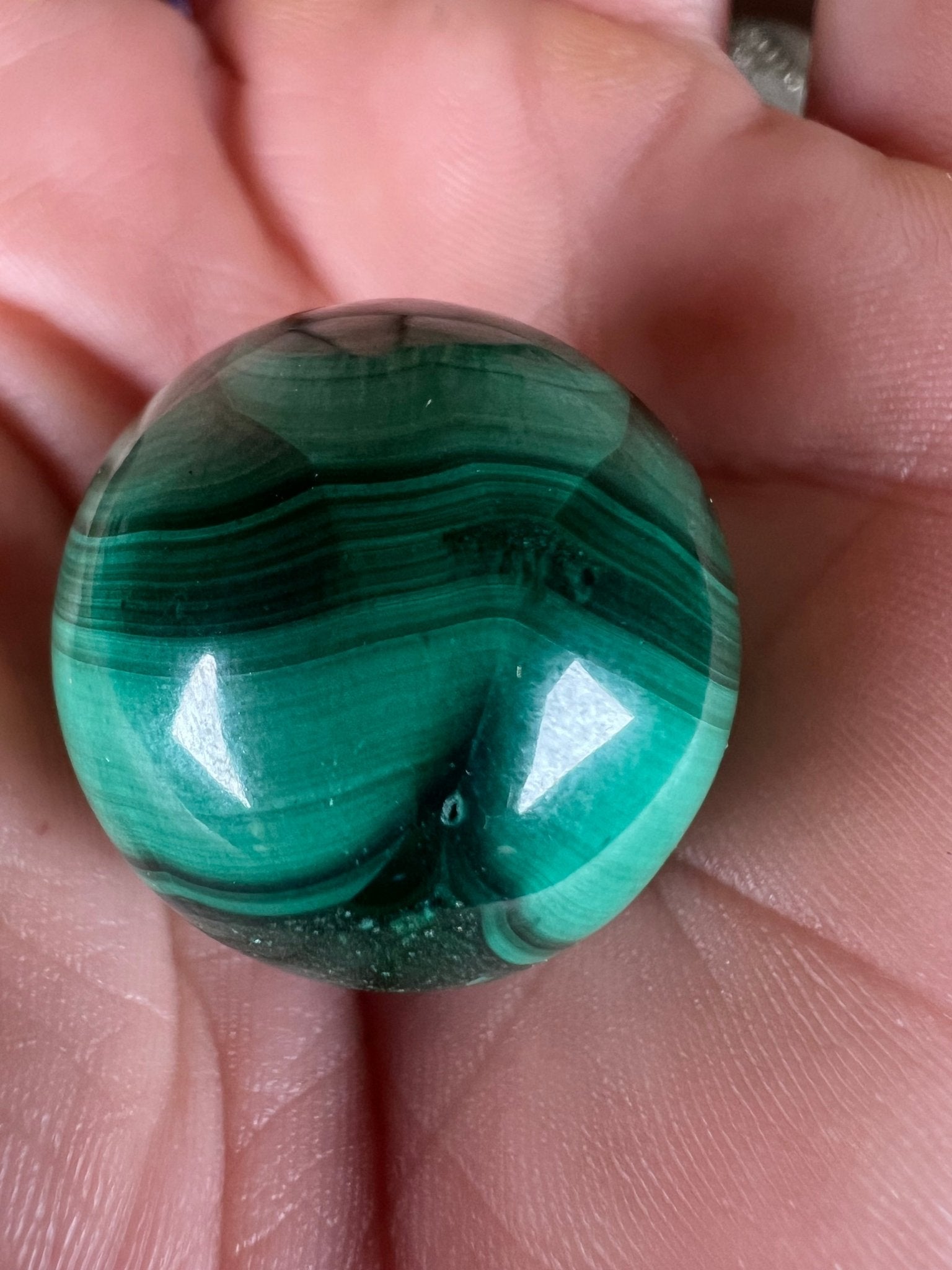 Mini Malachite Sphere 24mm - Purple Door Alchemy