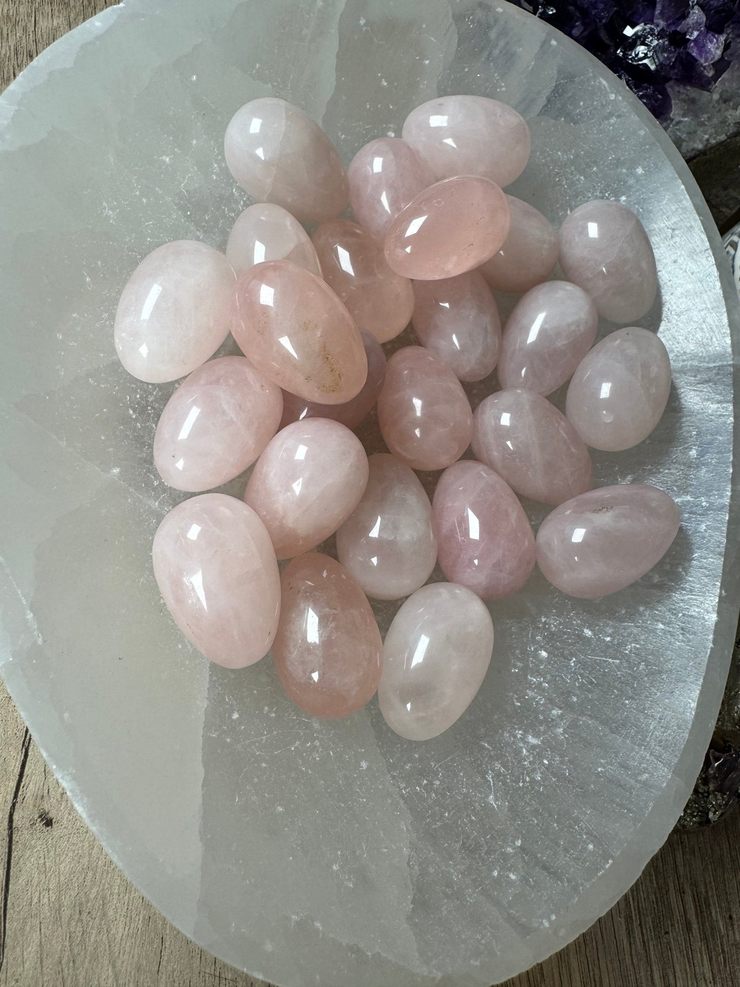 Mini Rose Quartz Egg - Purple Door Alchemy