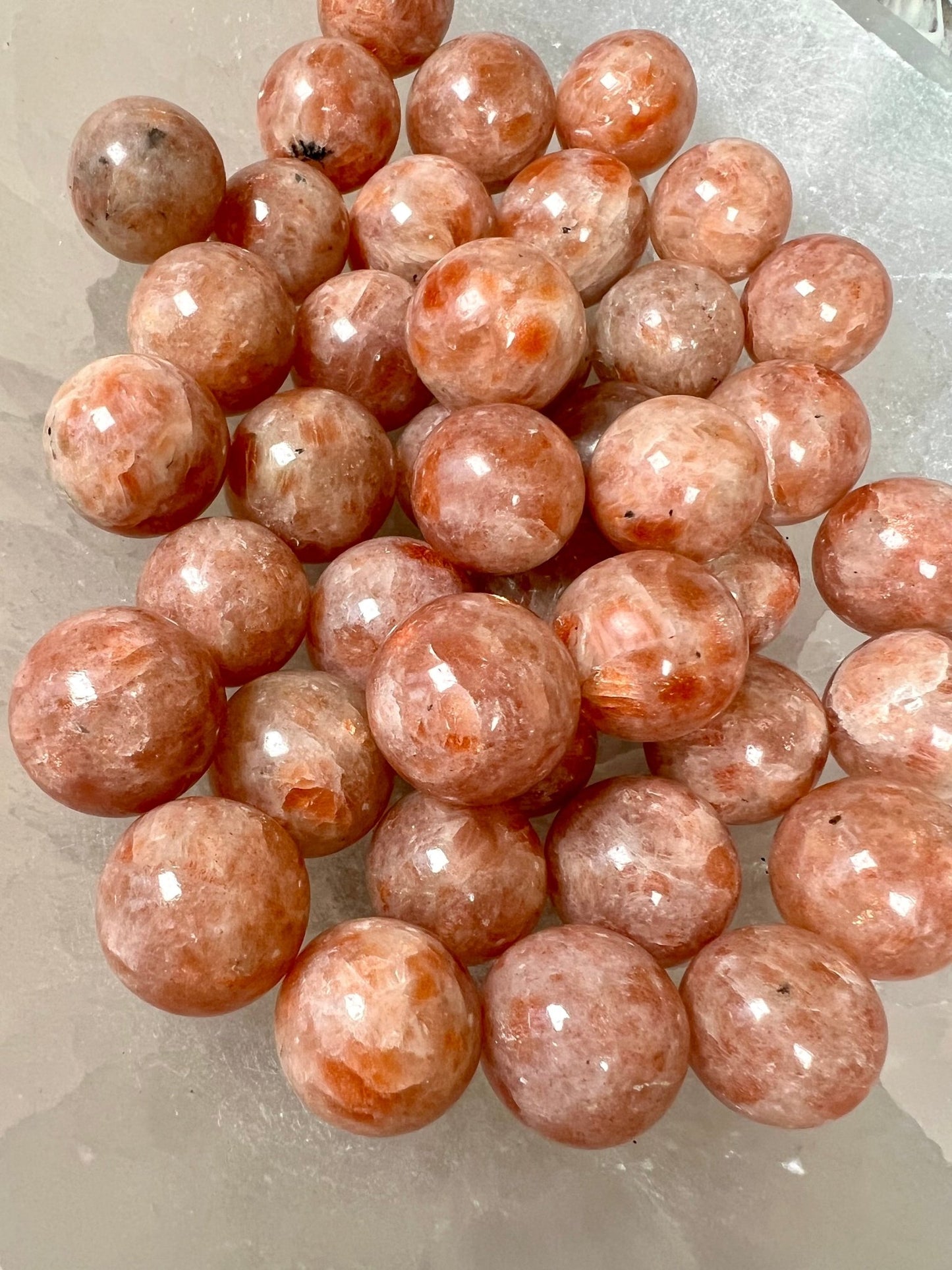 Mini Sunstone Spheres 18 - 20mm - Purple Door Alchemy