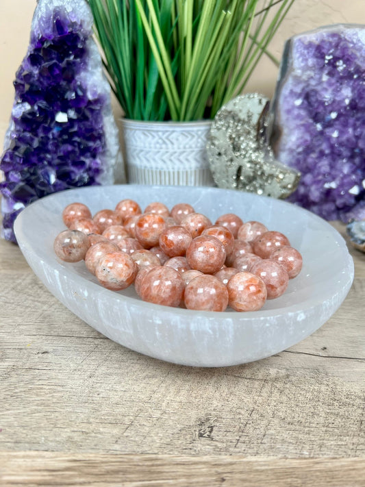 Mini Sunstone Spheres 18 - 20mm - Purple Door Alchemy