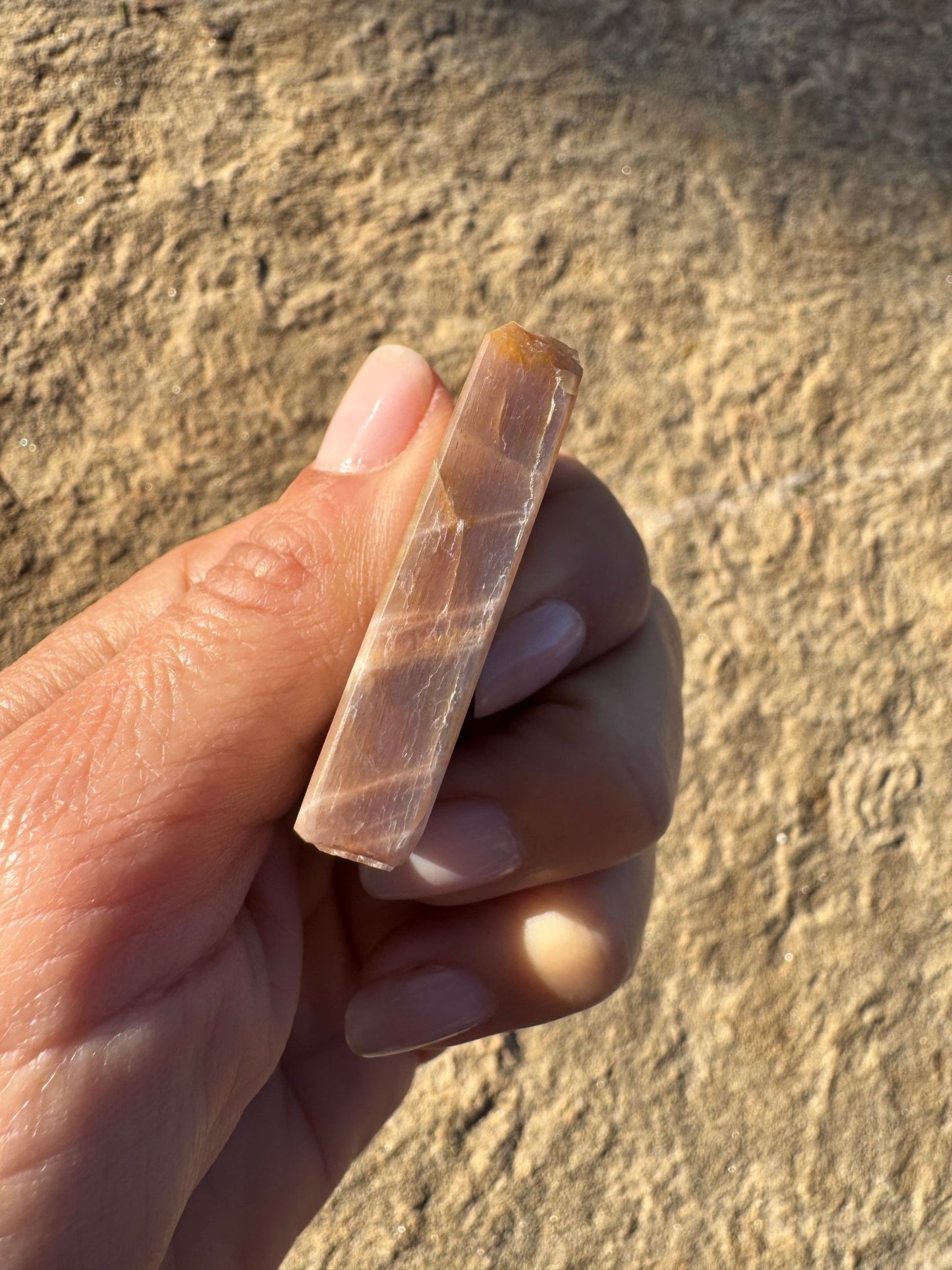 Moonstone with Sunstone Slab 30g - Purple Door Alchemy