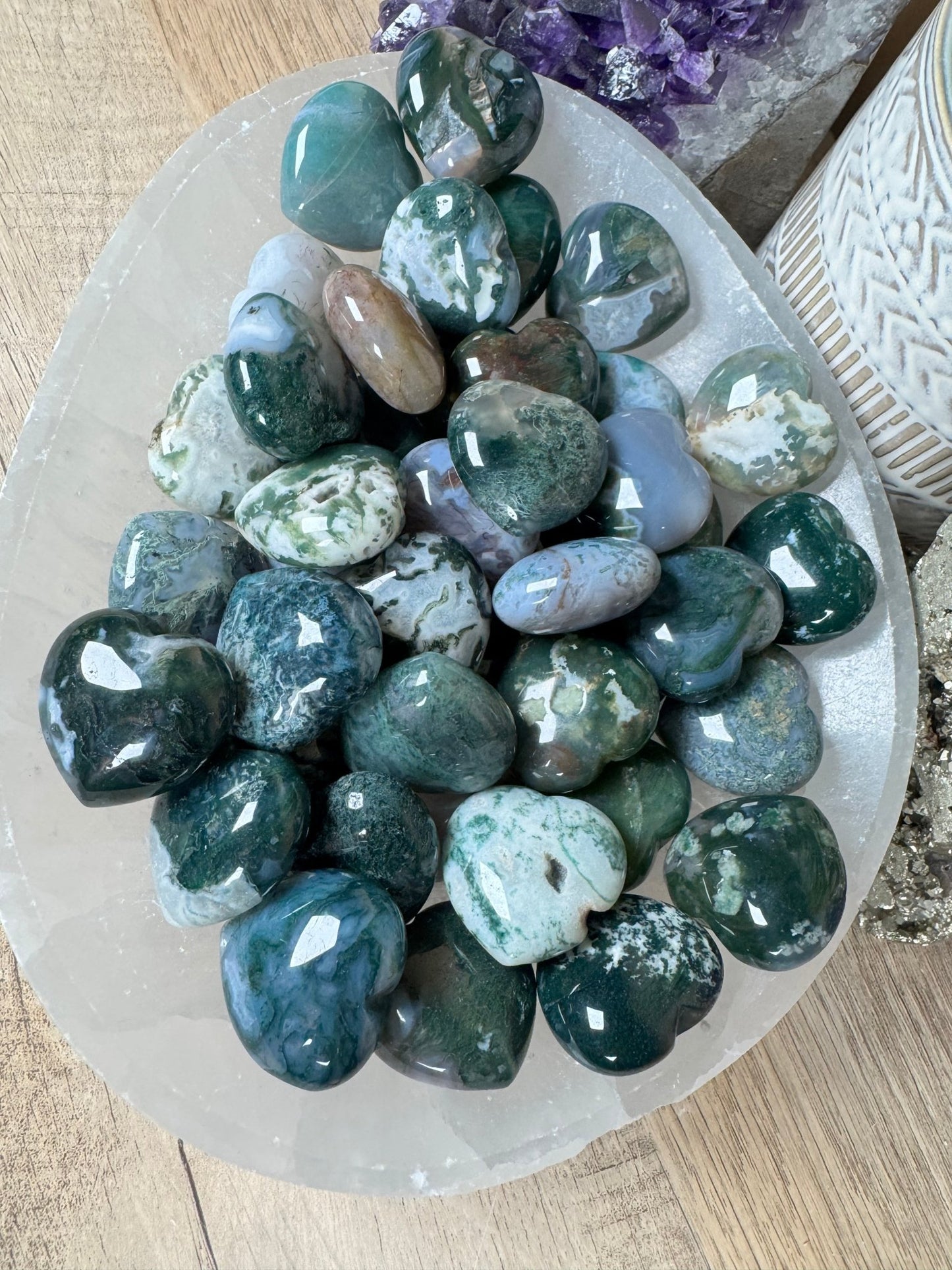 Moss Agate Heart - Purple Door Alchemy