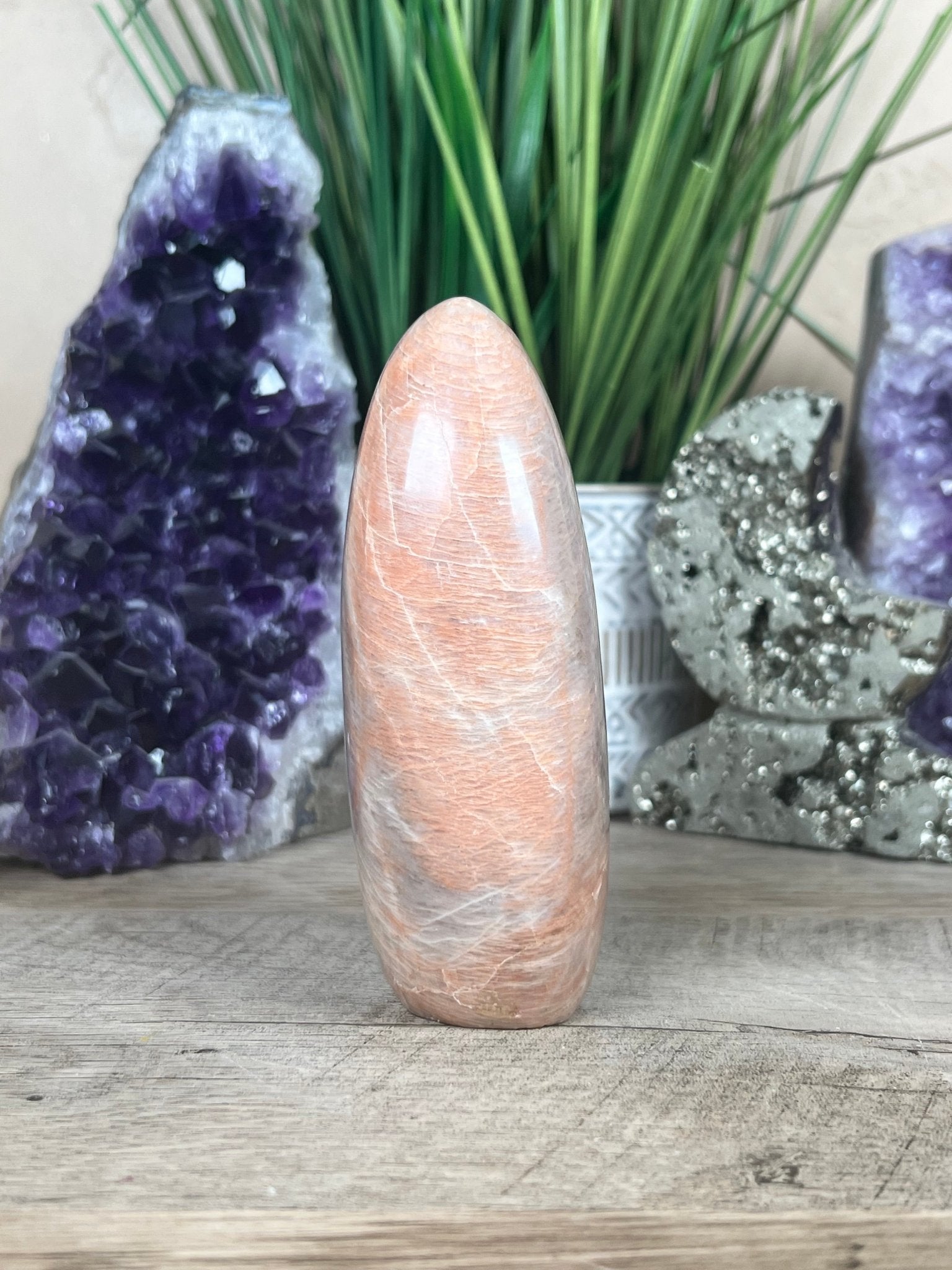 Peach Moonstone Freeform 4.7 Inch - Purple Door Alchemy