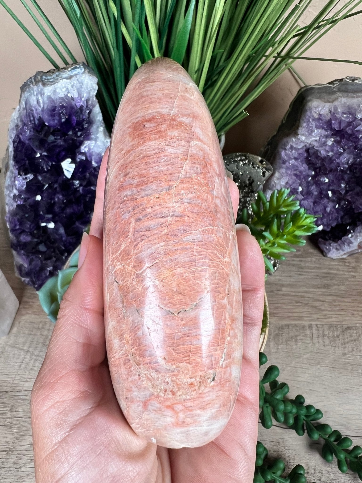 Peach Moonstone Freeform 4.7 Inch - Purple Door Alchemy